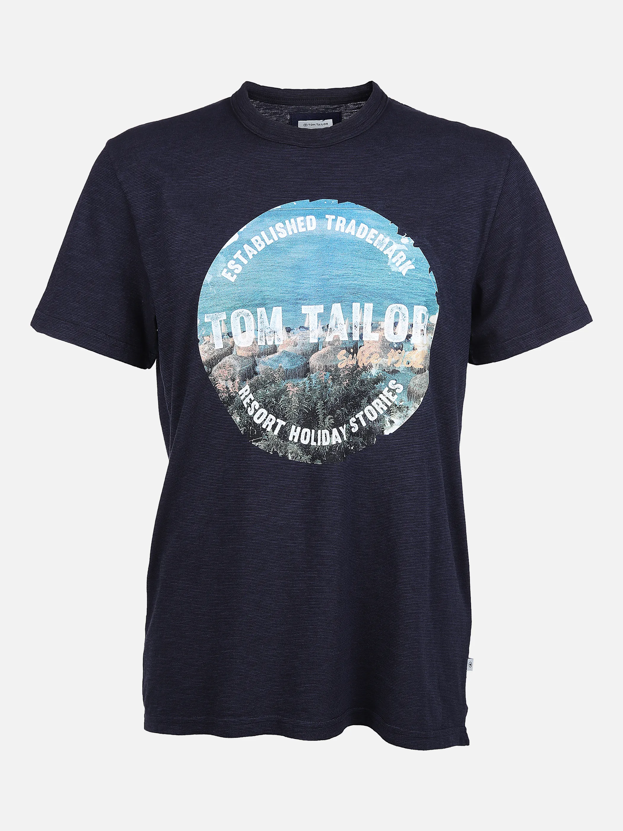 Tom Tailor 1032254 washed t-shirt with pr Blau 865760 10668 1 Tom Tailor 1032254 washed t-shirt with pr Blau 865760 10668 1