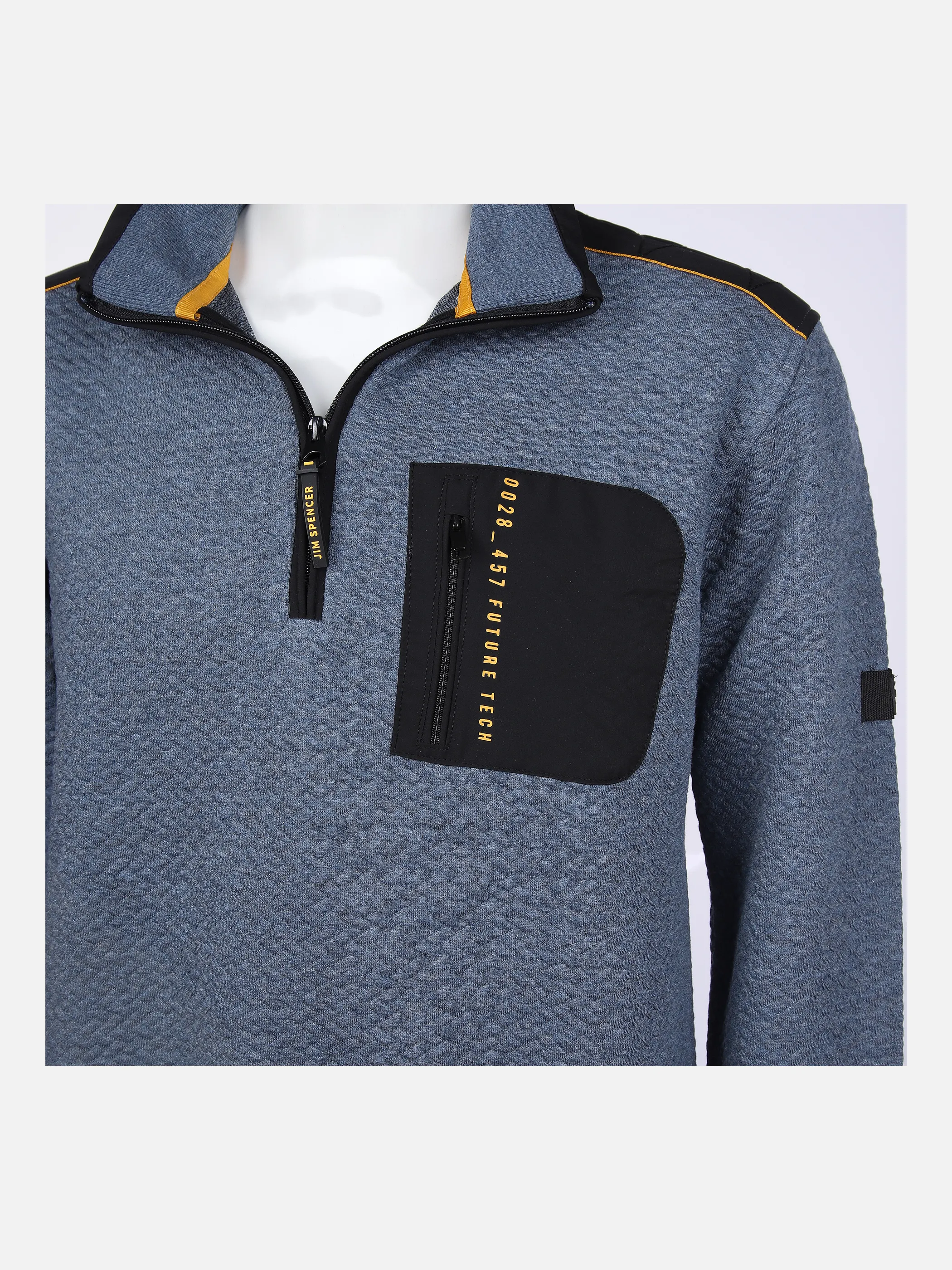 Jim Spencer He. Sweattroyer Hybrid Jacquar Blau 862033 BLUE MEL 3 Jim Spencer He. Sweattroyer Hybrid Jacquar Blau 862033 BLUE MEL 3