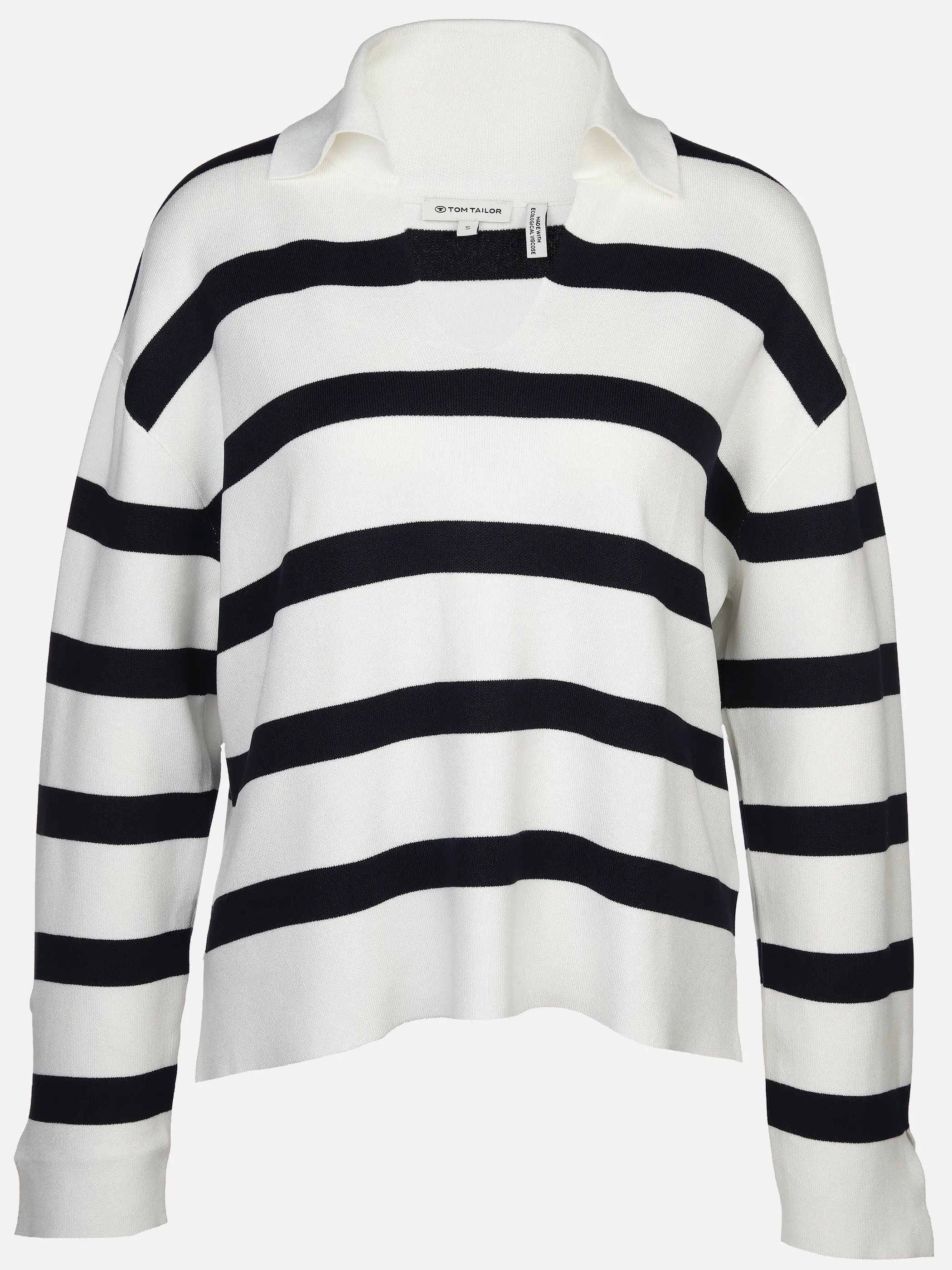 Tom Tailor 1040998 knit pullover striped Weiß 890592 35067 1