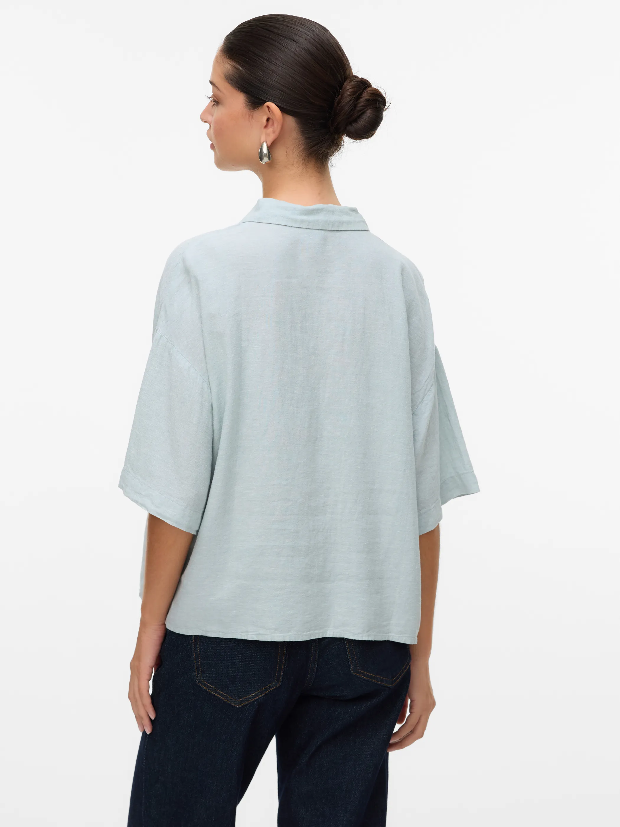 Vero Moda 10306820 VMLINN 2/4 SHORT SHIR Blau 904300 294075007 2