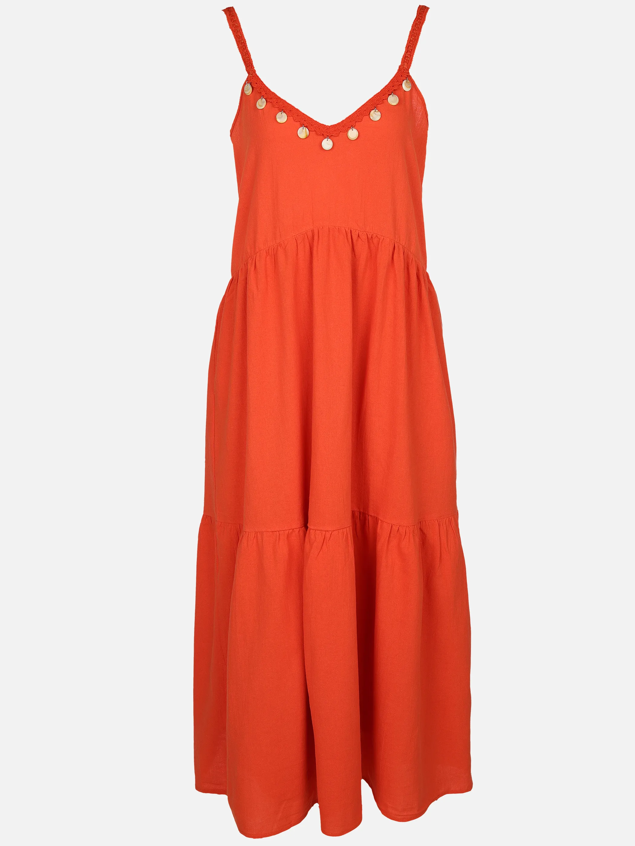 Apricot 961869 Apricot Shell Detail Tiered Midaxi Dress Orange 918378 ORA 1