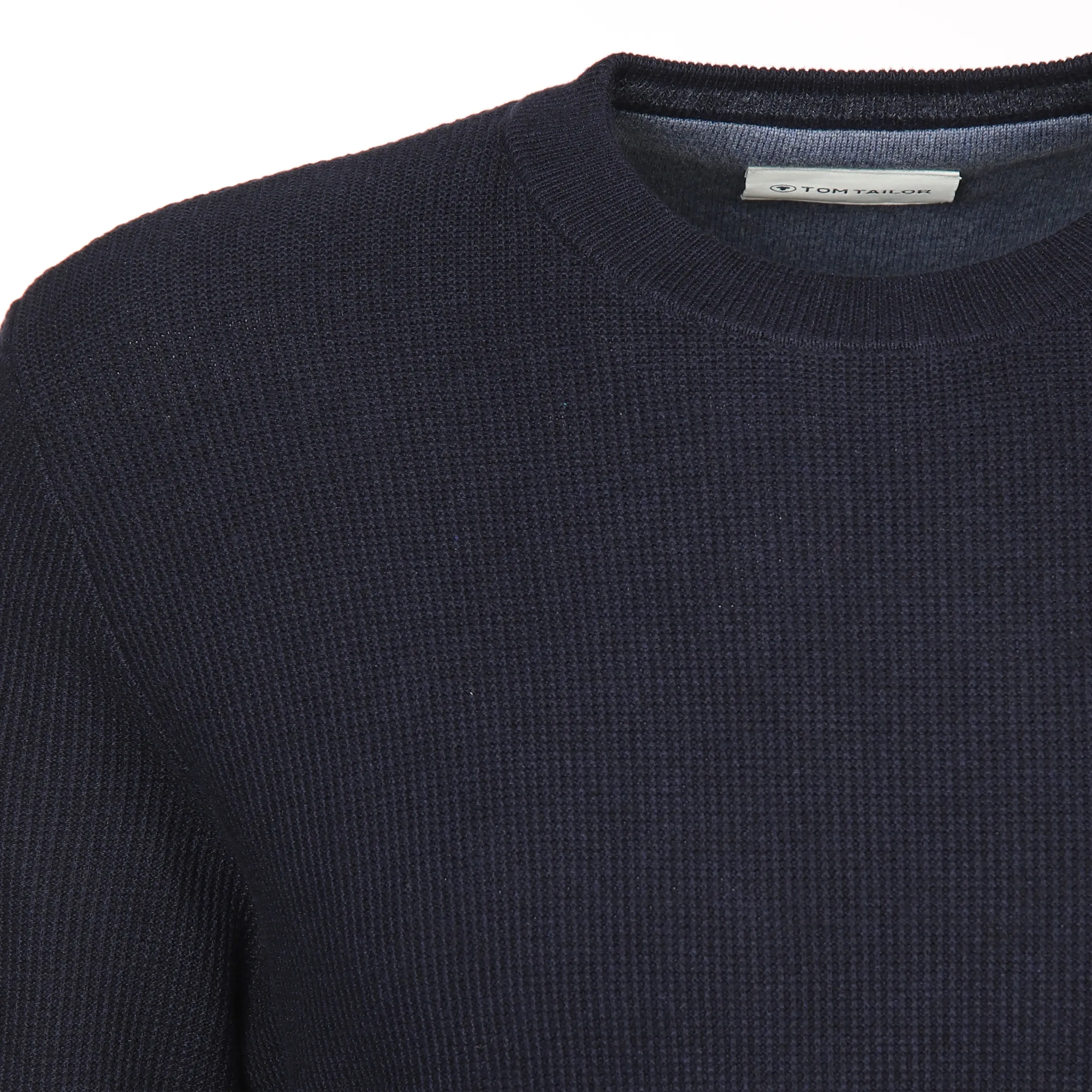 Tom Tailor 1038612 NOS structured crewneck knit Blau 884262 13160 3