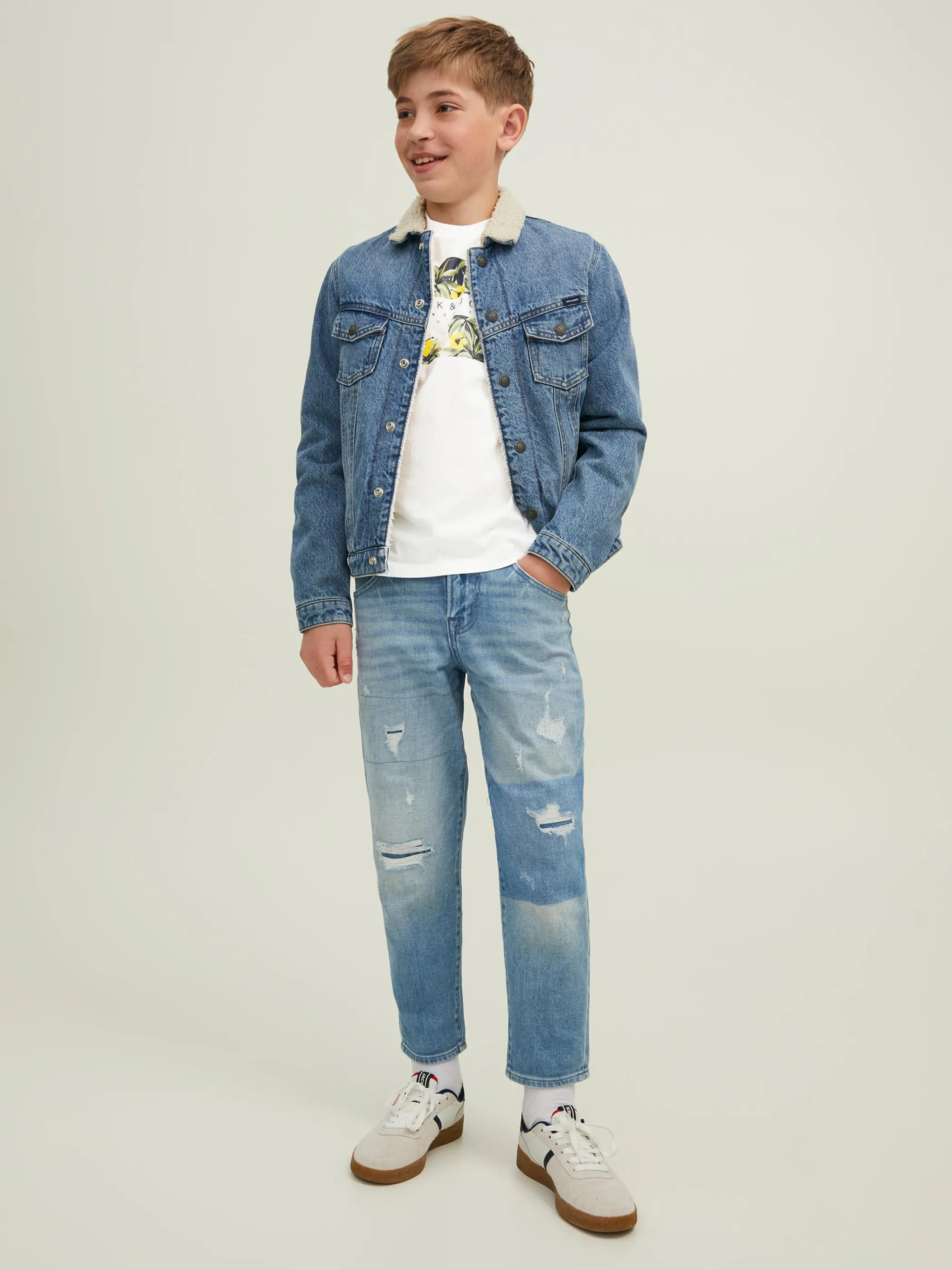 Jack&Jones Junior 12210054 JORVENICE BRANDING TE Weiß 863527 177642 3