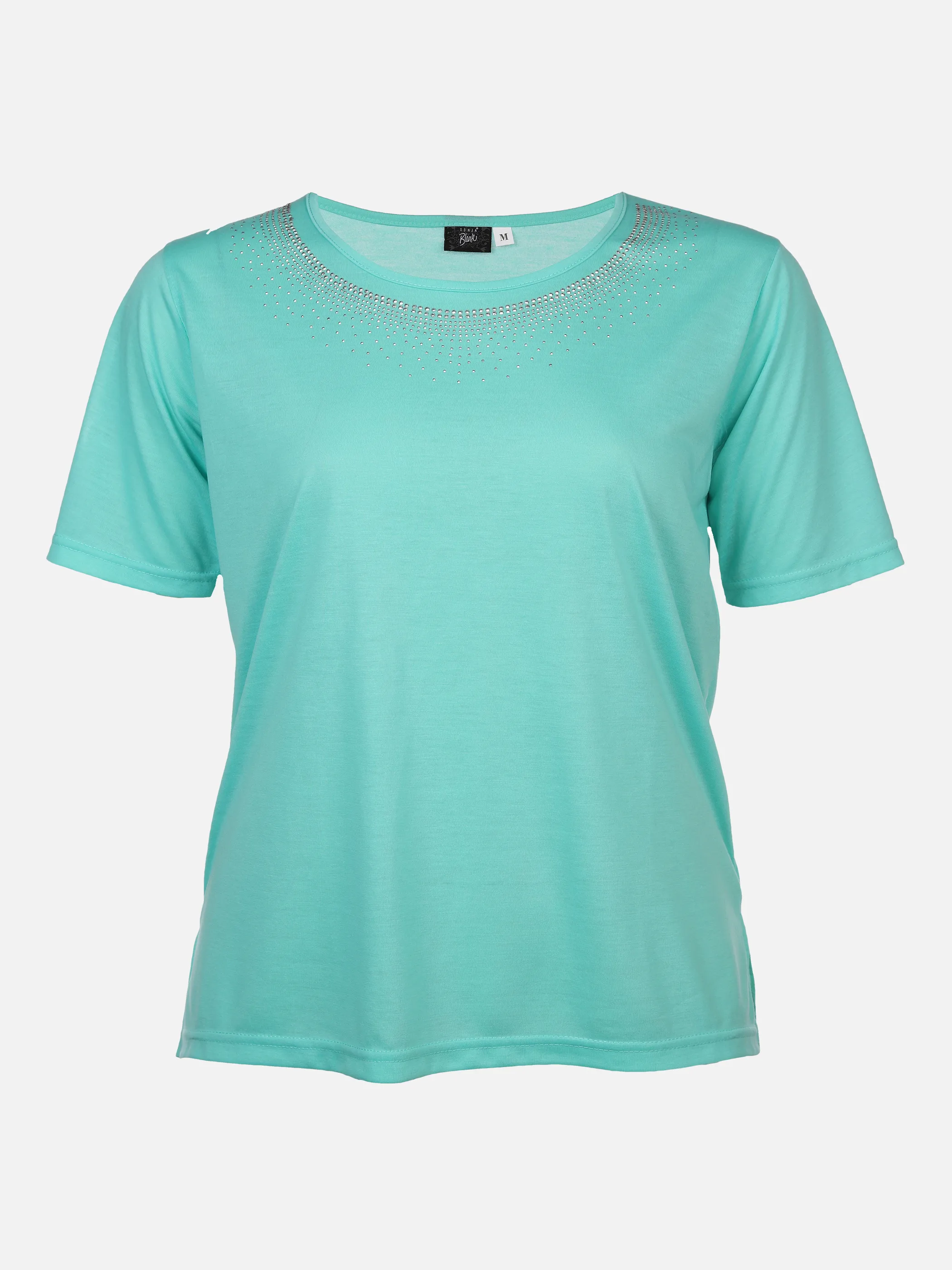 Sonja Blank Da-gr.Gr.T-Shirt m.Strassapplikation Türkis 876186 DARK AQUA 1 Sonja Blank Da-gr.Gr.T-Shirt m.Strassapplikation Türkis 876186 DARK AQUA 1