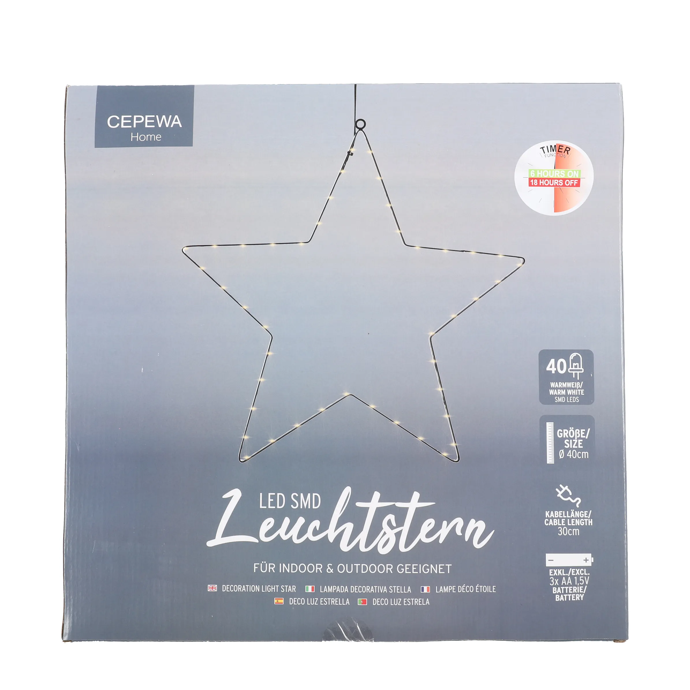 Weihnachten LED Stern zum Hängen D. 40cm Weiß 886628 WEIß 2