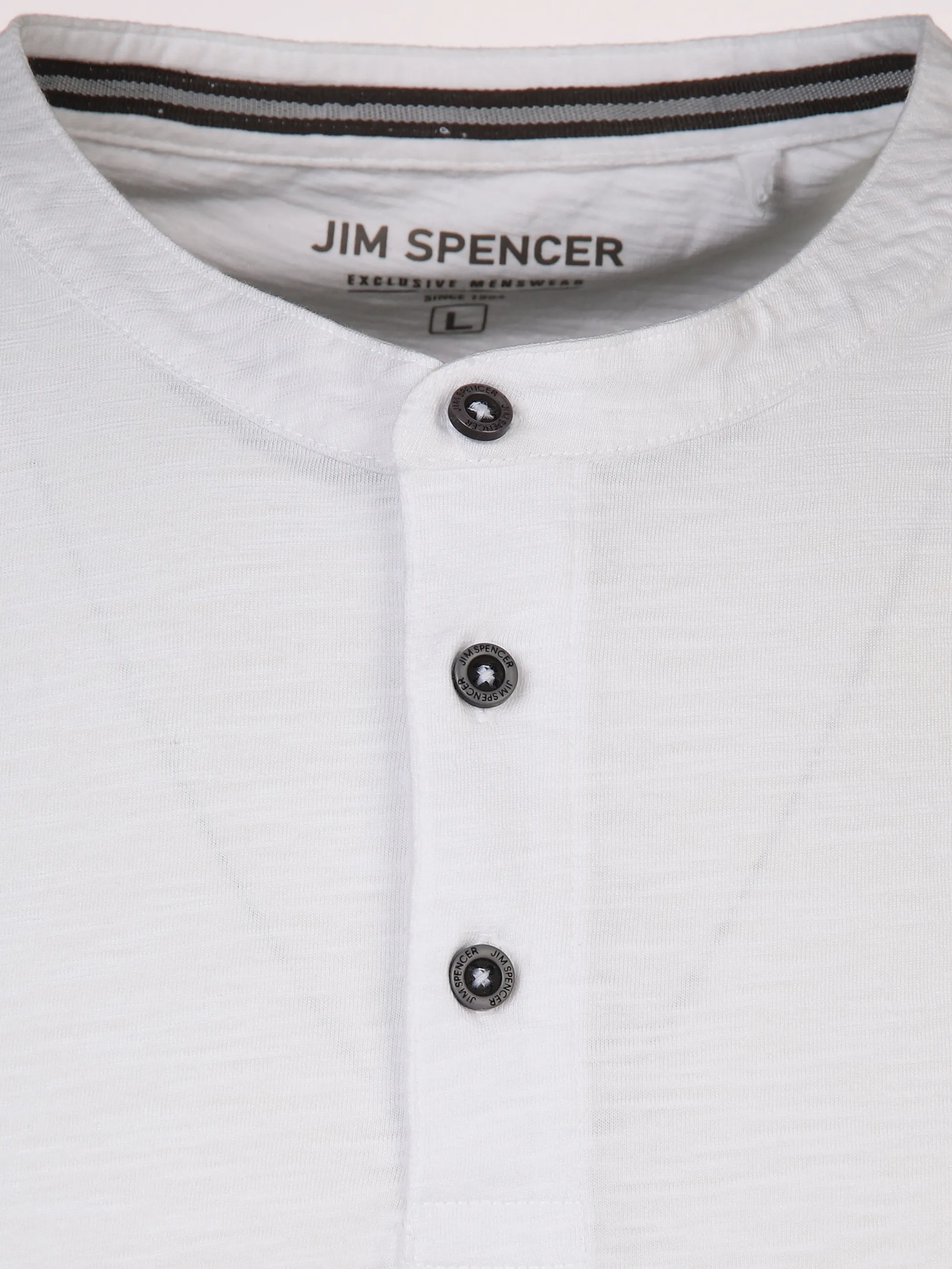 Jim Spencer He. Henleyshirt 1/2 Arm Stickerei Weiß 876158 WHITE 3
