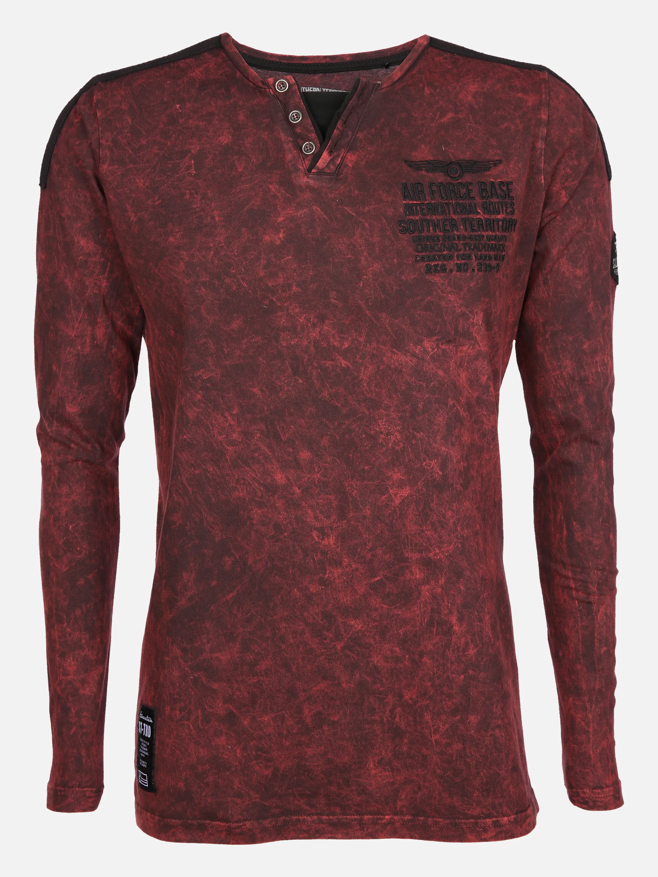 Southern Territory He. Henleyshirt 1/1 Arm acid Rot 858156 DK´RED 1