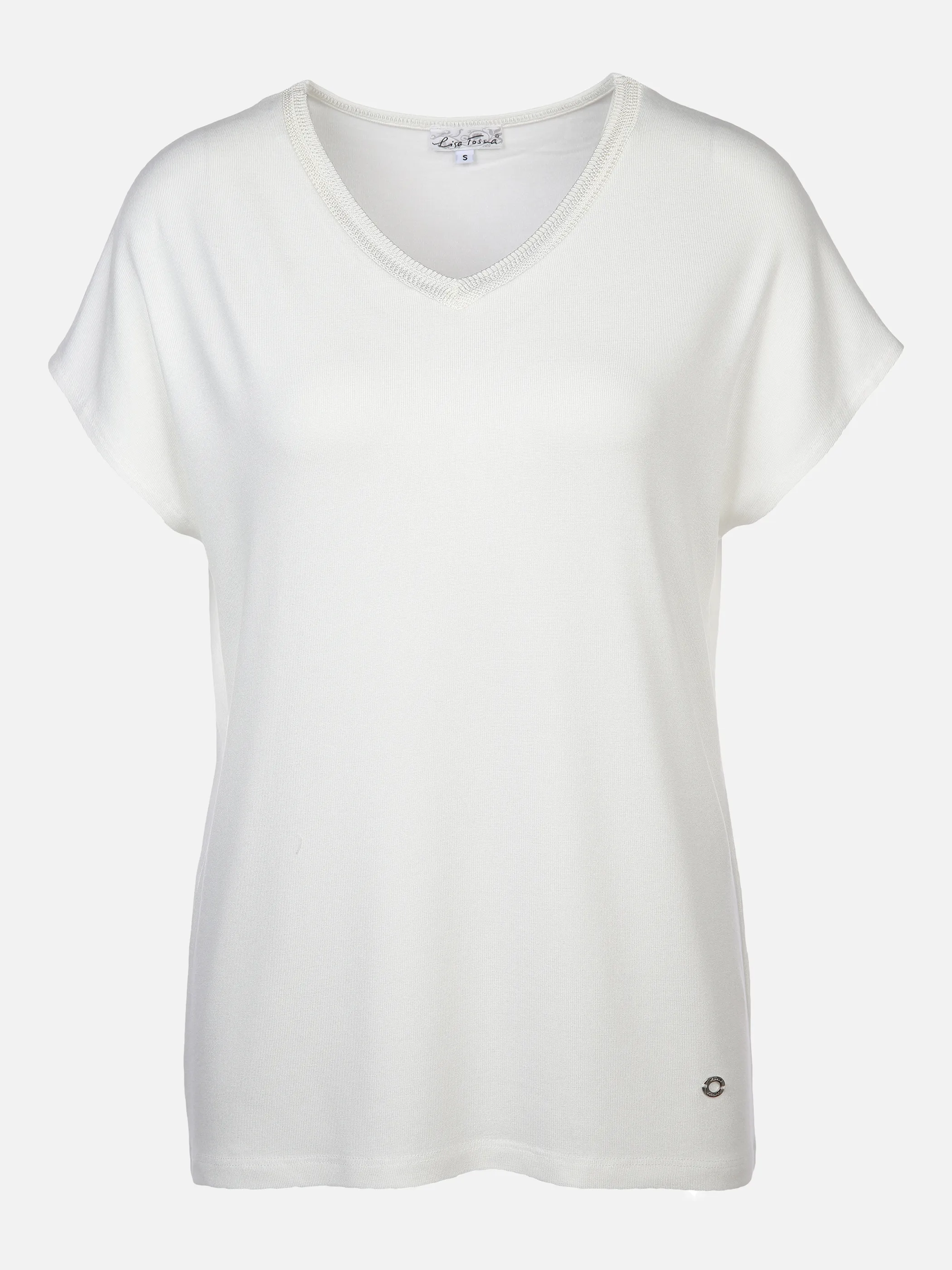 Lisa Tossa Da-T-Shirt m.V-Ausschnitt Weiß 877642 OFFWHITE 1