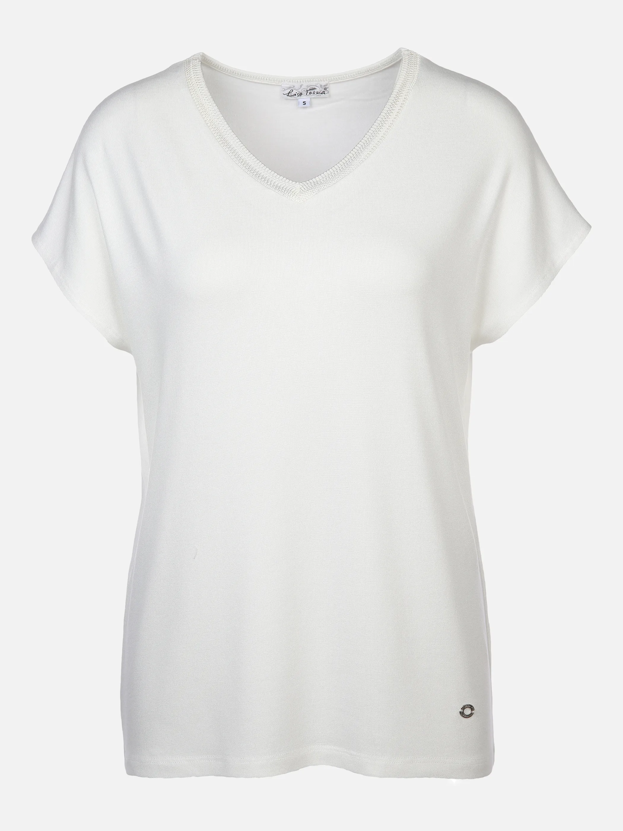 Lisa Tossa Da-T-Shirt m.V-Ausschnitt Weiß 877642 OFFWHITE 1 Lisa Tossa Da-T-Shirt m.V-Ausschnitt Weiß 877642 OFFWHITE 1