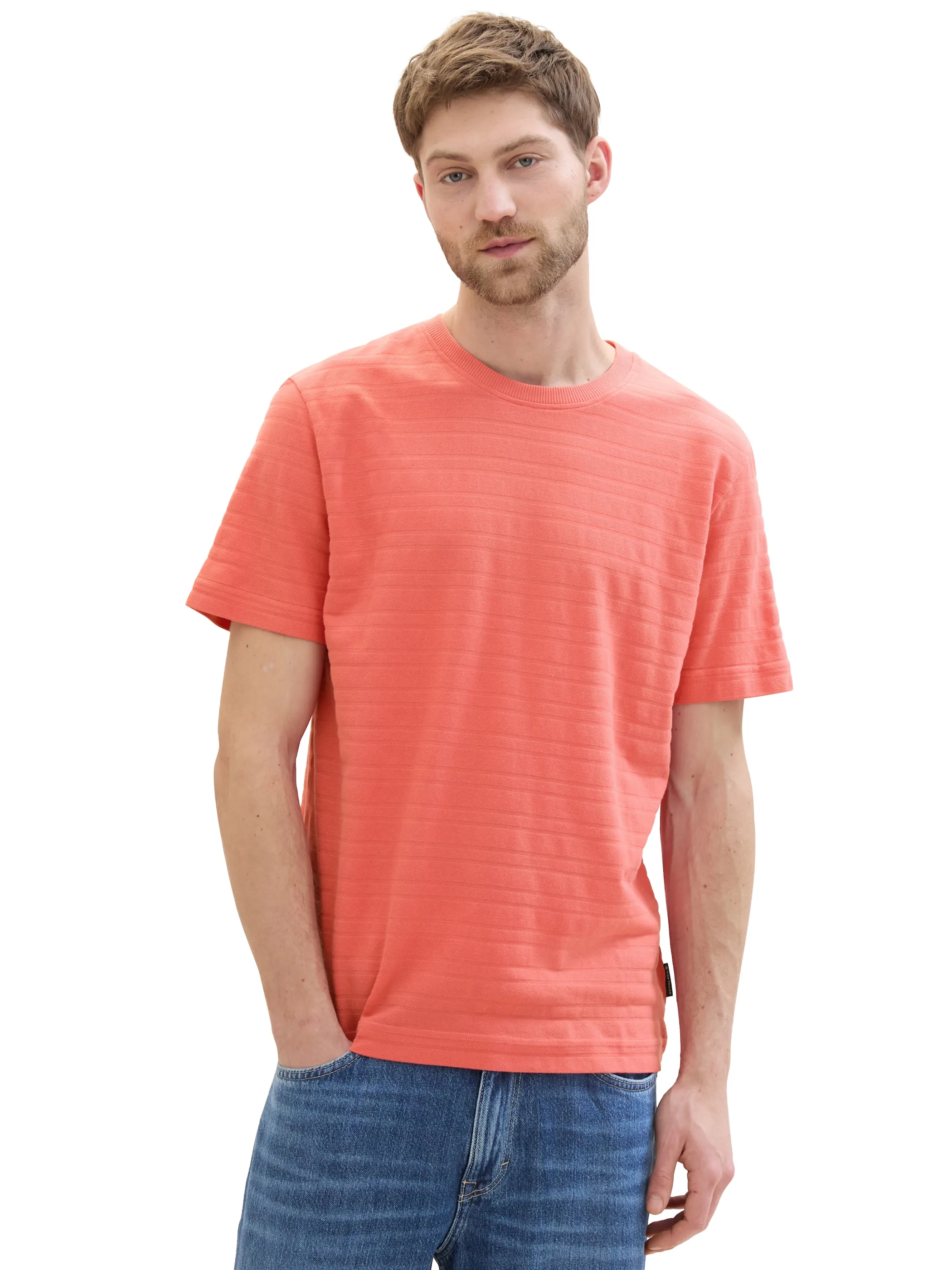 Tom Tailor 1042131 structured t-shirt Pink 895628 26202 4