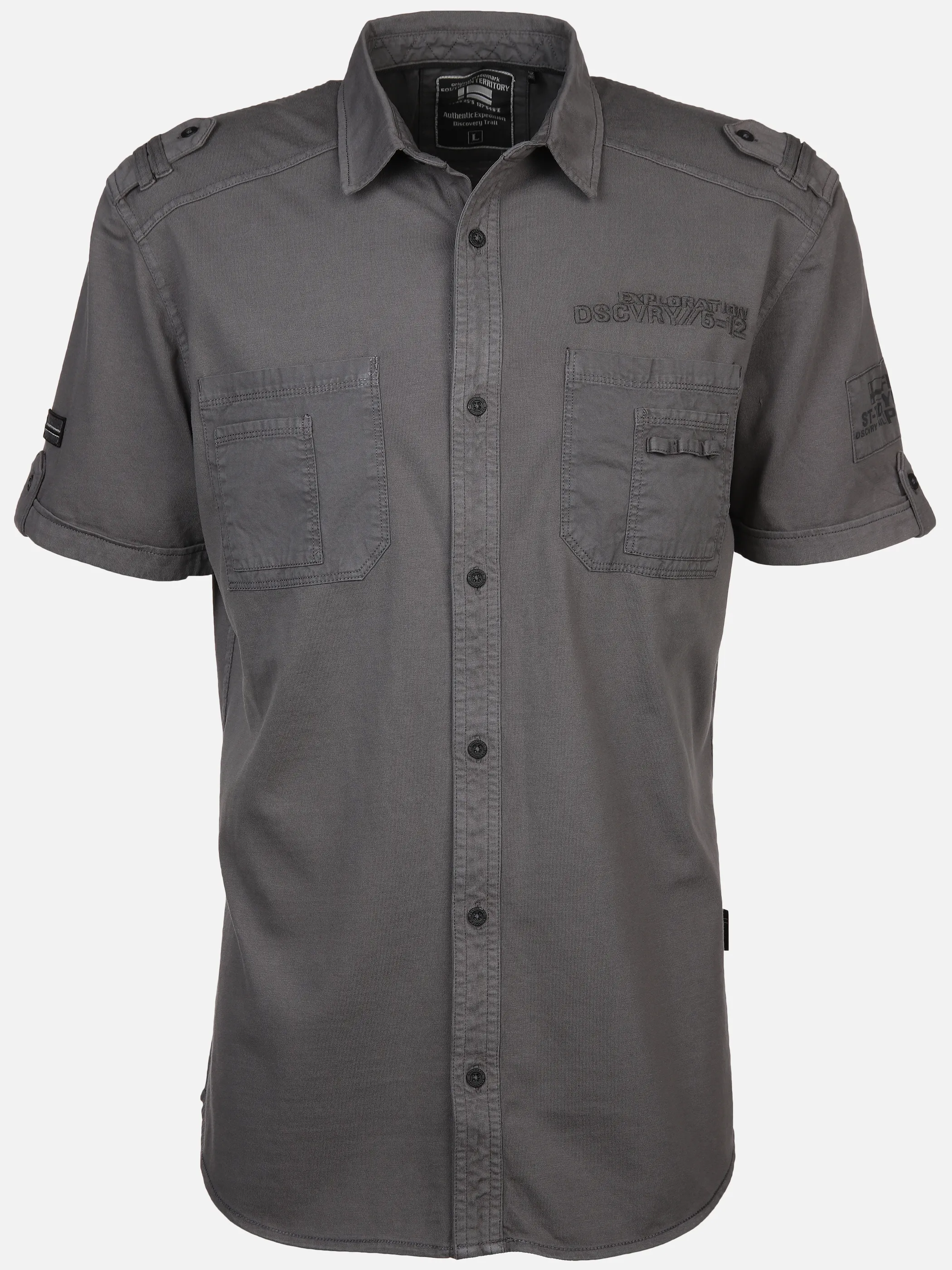 Southern Territory He. Jerseyhemd 1/2 Arm acidwash Grau 892282 GREY 1