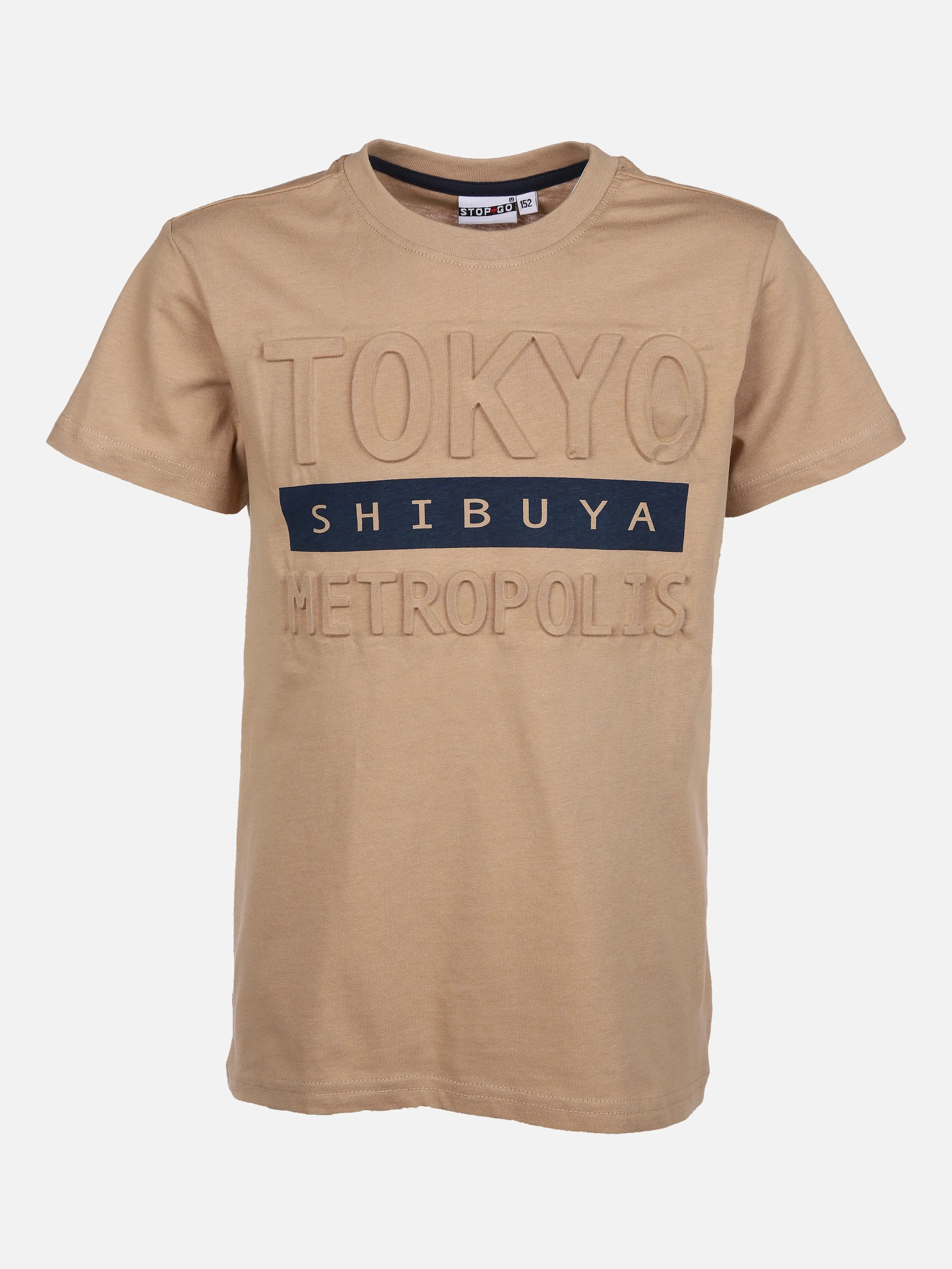 Stop + Go TB TShirt in beige mit gepräg- Braun 862786 BEIGE 1 Stop + Go TB TShirt in beige mit gepräg- Braun 862786 BEIGE 1