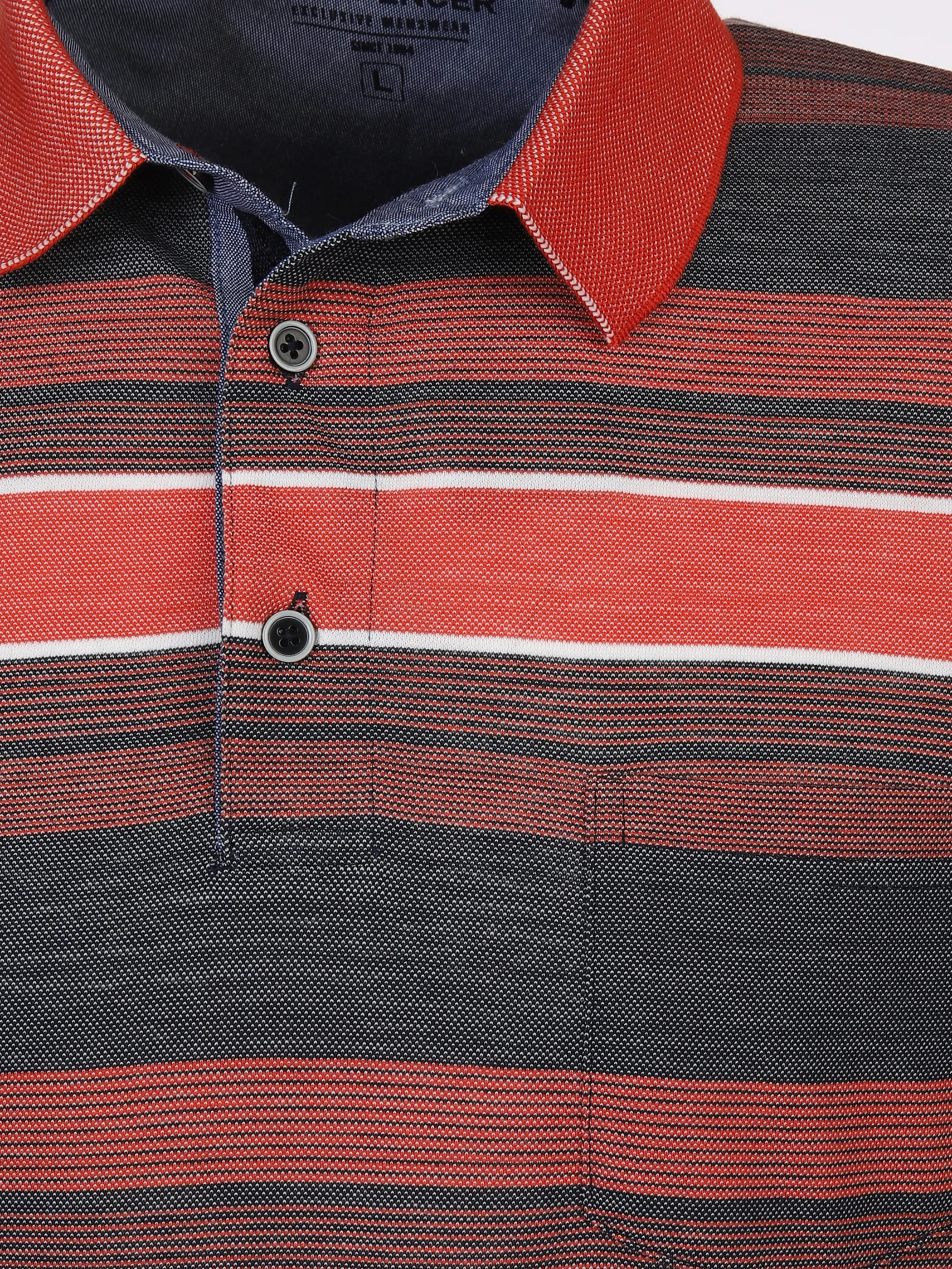 Jim Spencer He. Poloshirt 1/2 Arm Streifen melange Rot 881996 RED 3 Jim Spencer He. Poloshirt 1/2 Arm Streifen melange Rot 881996 RED 3