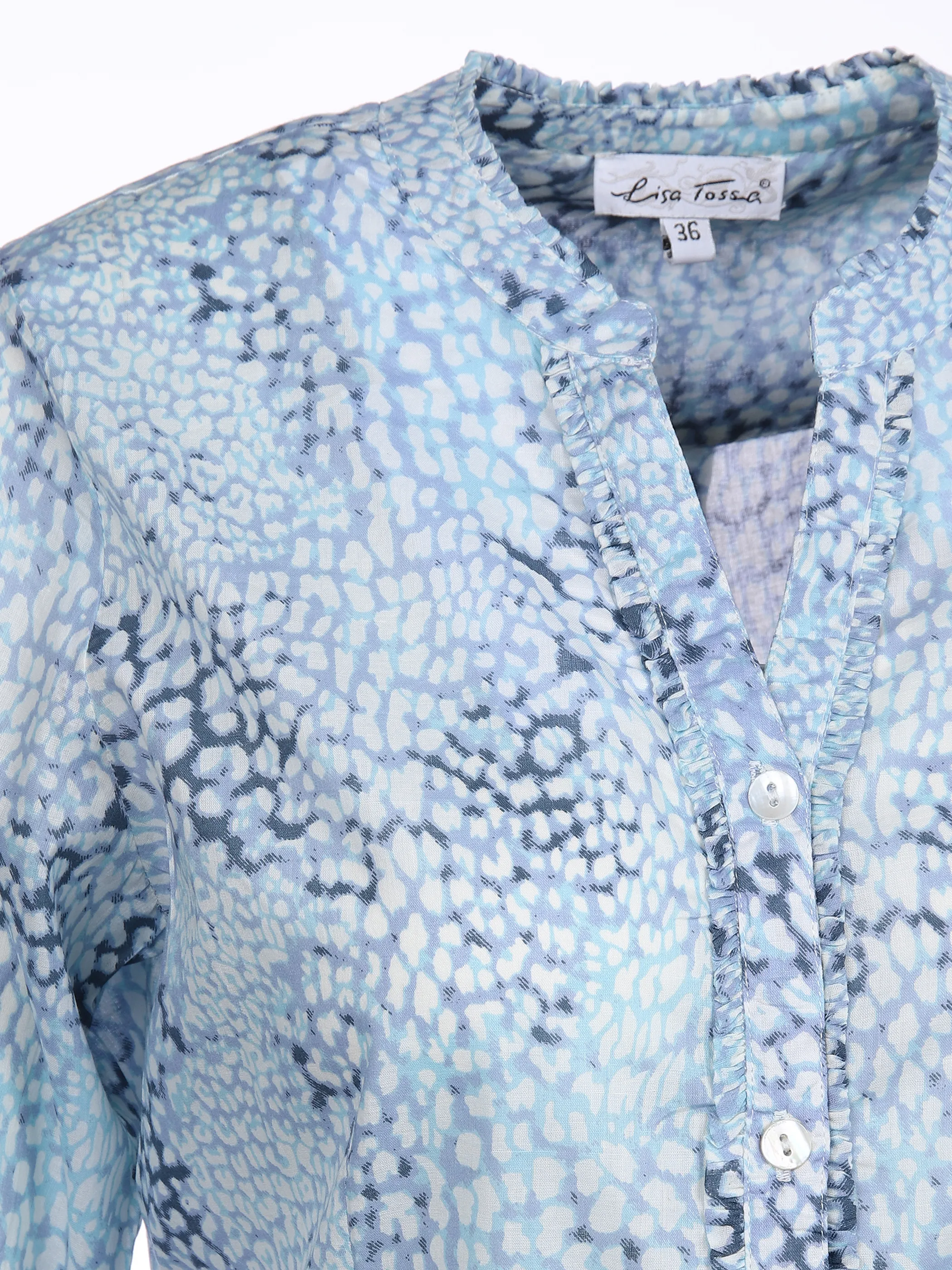 Lisa Tossa Da-Bluse m. Knopfleiste Blau 862247 BLAU GEM. 3 Lisa Tossa Da-Bluse m. Knopfleiste Blau 862247 BLAU GEM. 3