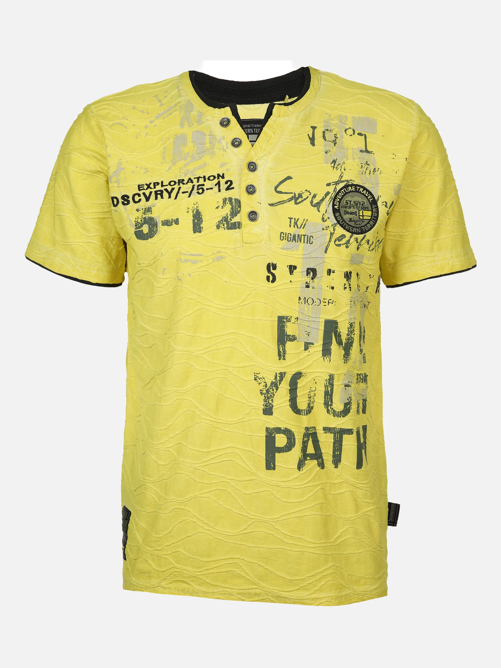 Southern Territory He. Henleyshirt 2in1 Jacquard Gelb 878259 YELLOW 1