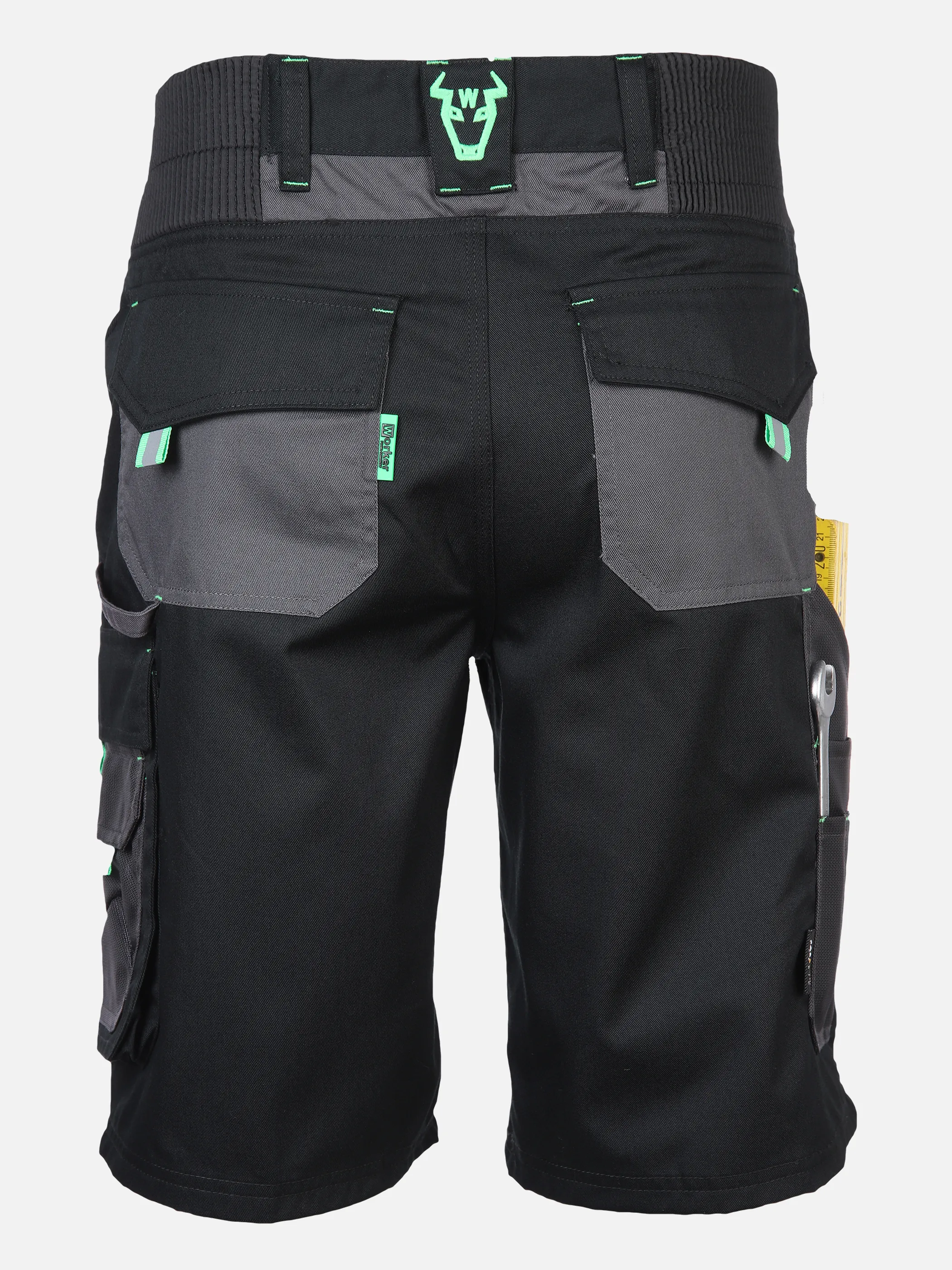 Worker He. Workershort Flex Grün 862756 BLACK/GRÜN 2