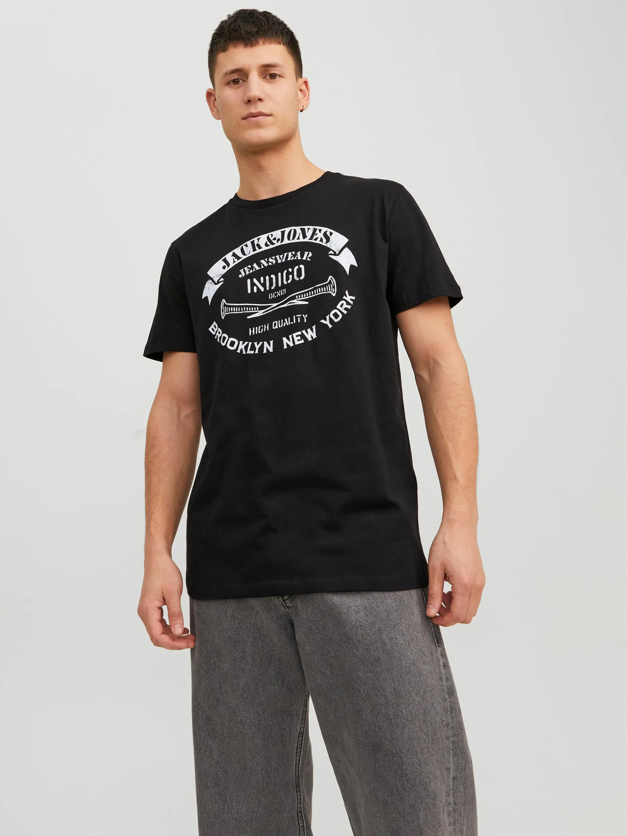Jack Jones 12232972 JJEJEANS TEE SS O-NEC Schwarz 878878 178012 3 Jack Jones 12232972 JJEJEANS TEE SS O-NEC Schwarz 878878 178012 3