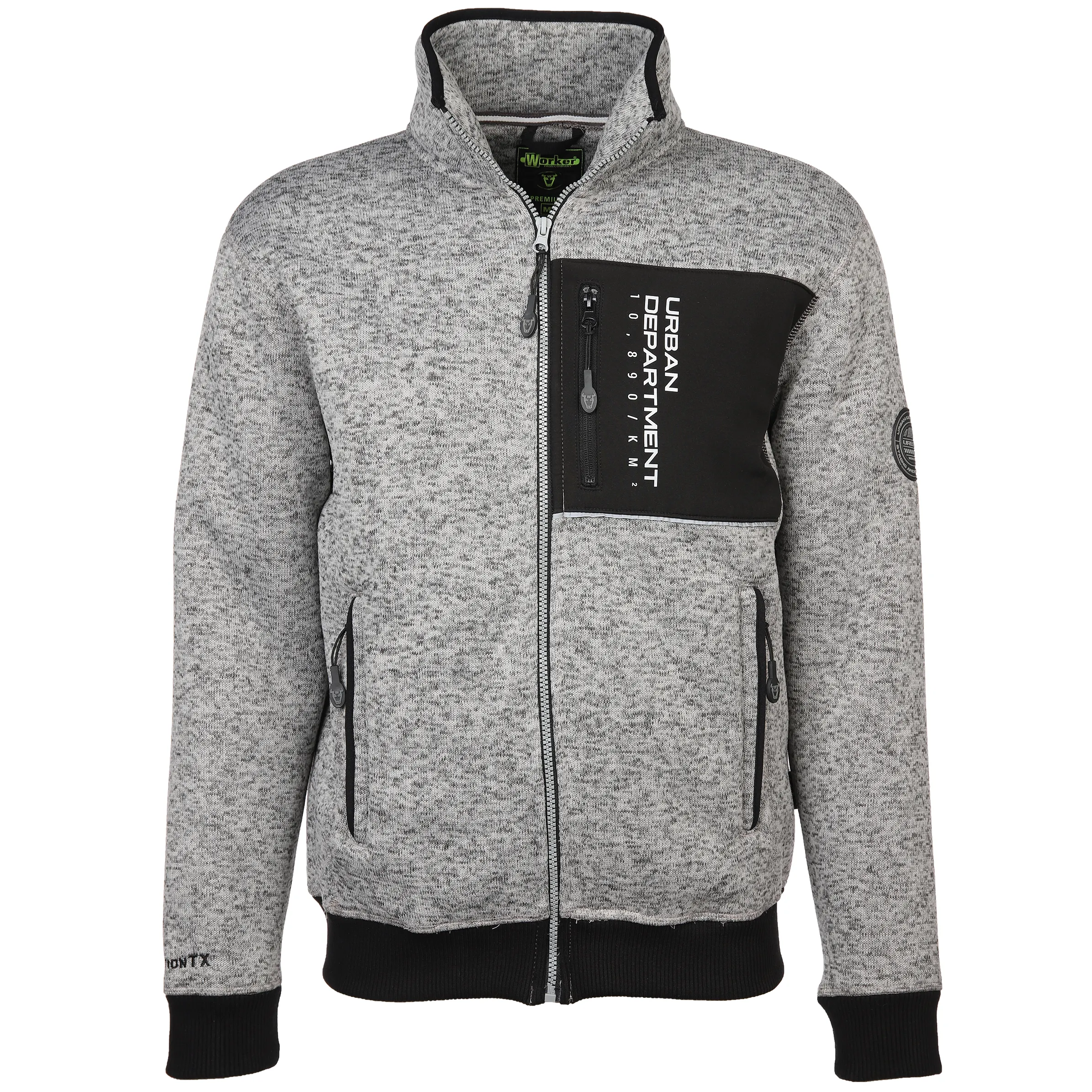 Worker He. Strickfleeceblouson melange Grau 883696 SILVER 1