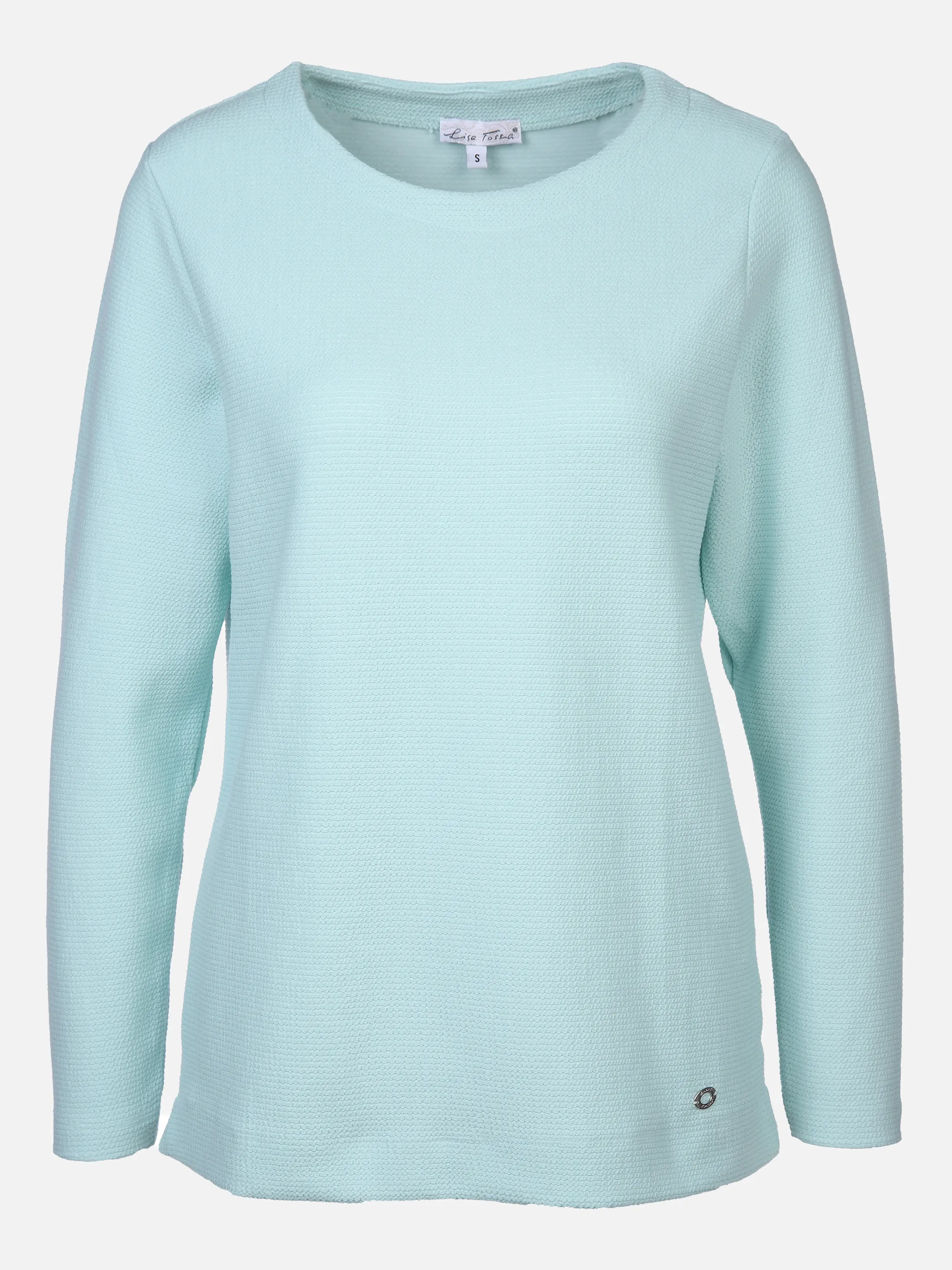 Lisa Tossa Da-Jacquard-Sweatshirt Rundhal Blau 861298 ICE 1