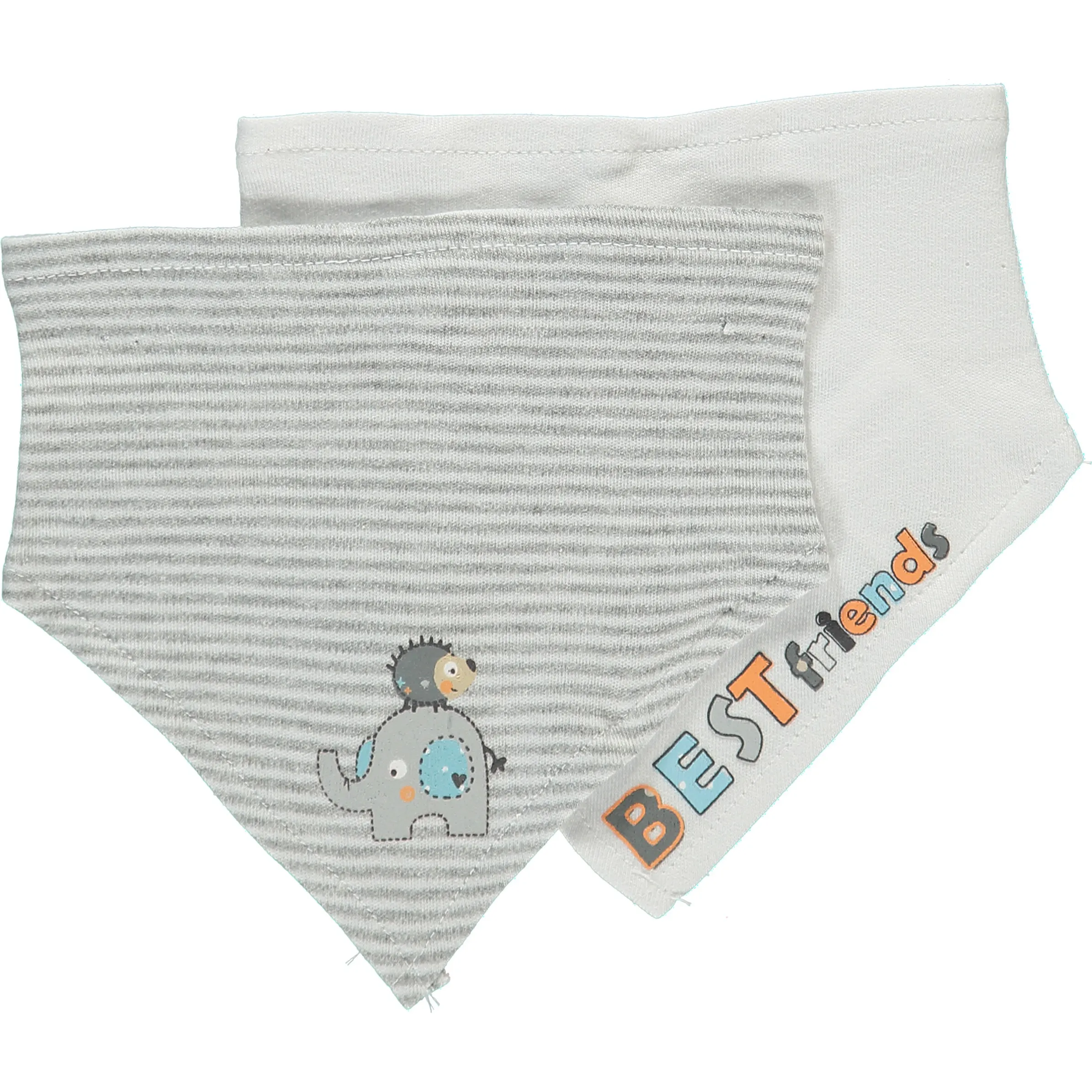 Bubble Gum Baby unisex Halstuch 2er Pack Grau 737191 GRAU WEIß 1