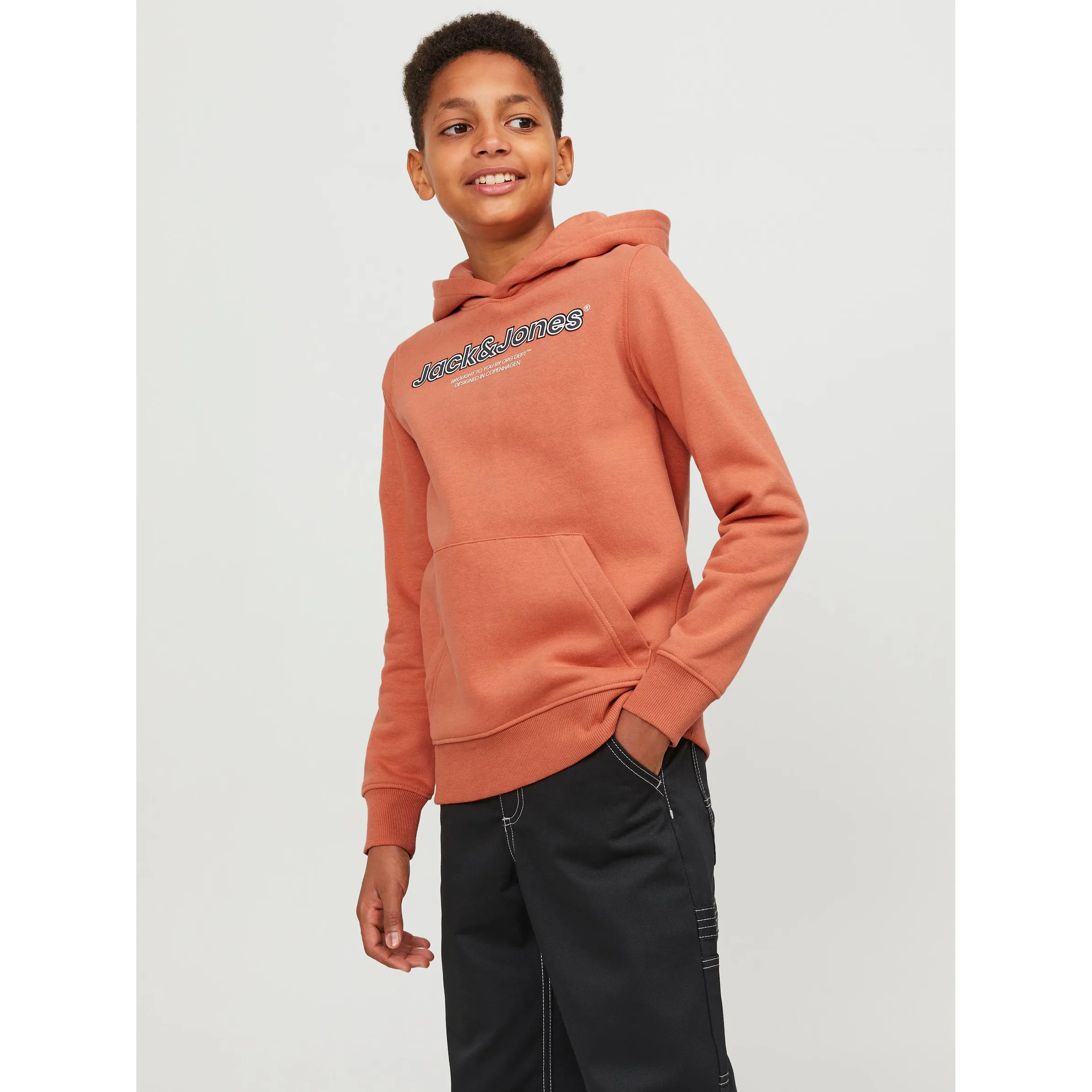 Jack&Jones Junior 12247614 JORLAKEWOOD SWEAT HOO Braun 886100 177192001 3