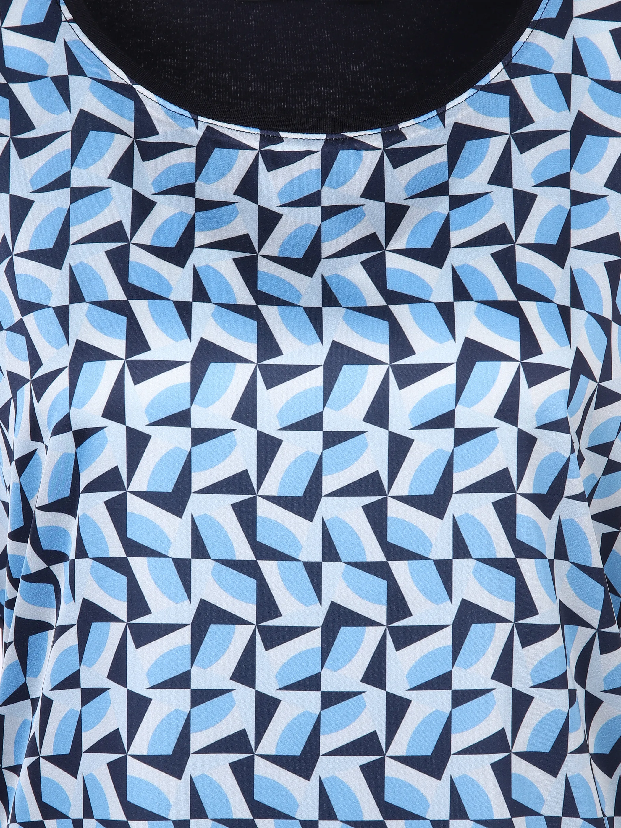 Lisa Tossa Da-Materialmix-Print-Shirt Blau 893334 BLAUMARINE 3