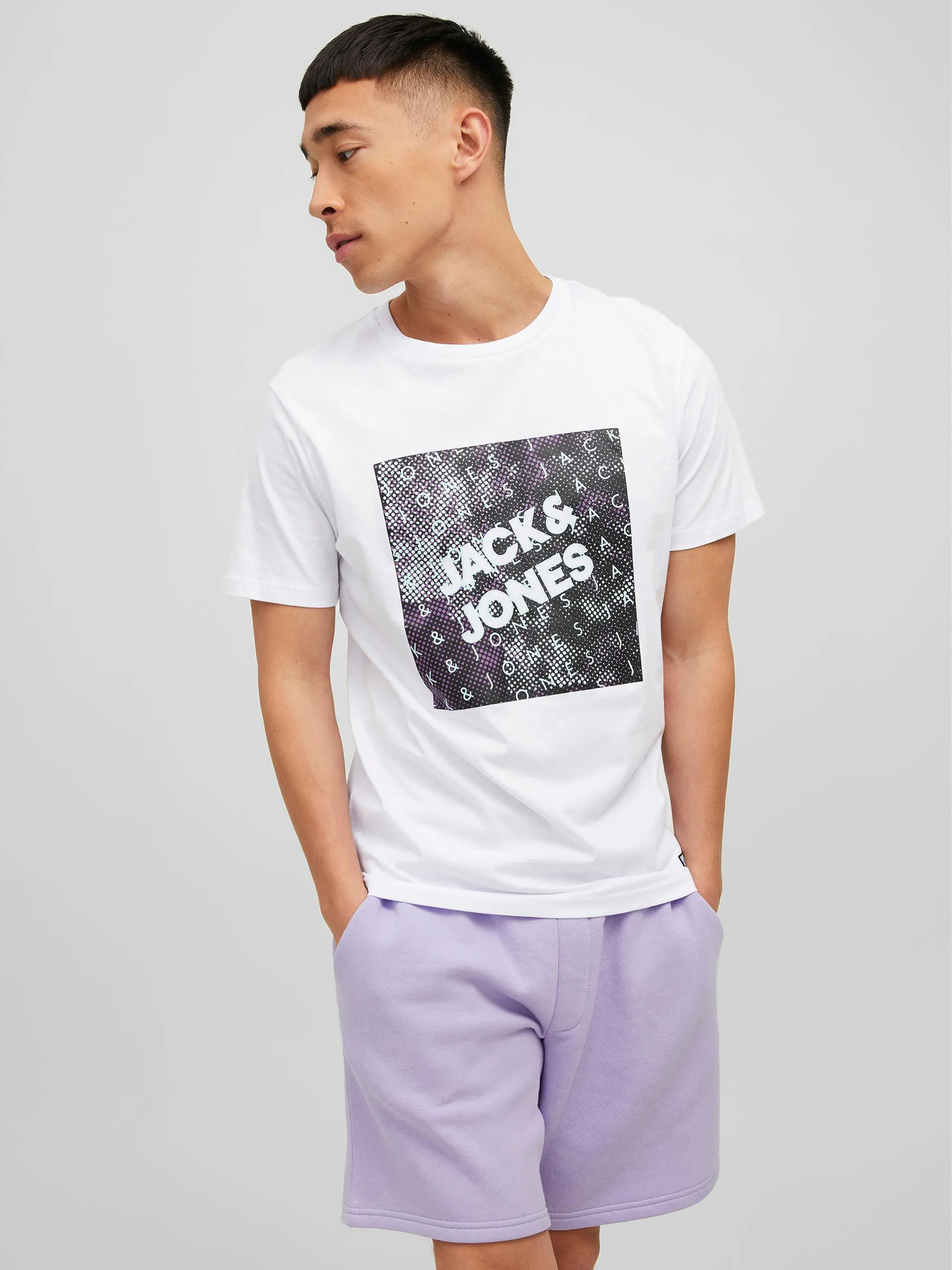 Jack Jones 12210314 JCONIGHTS TEE SS CREW Weiß 863388 178074 2