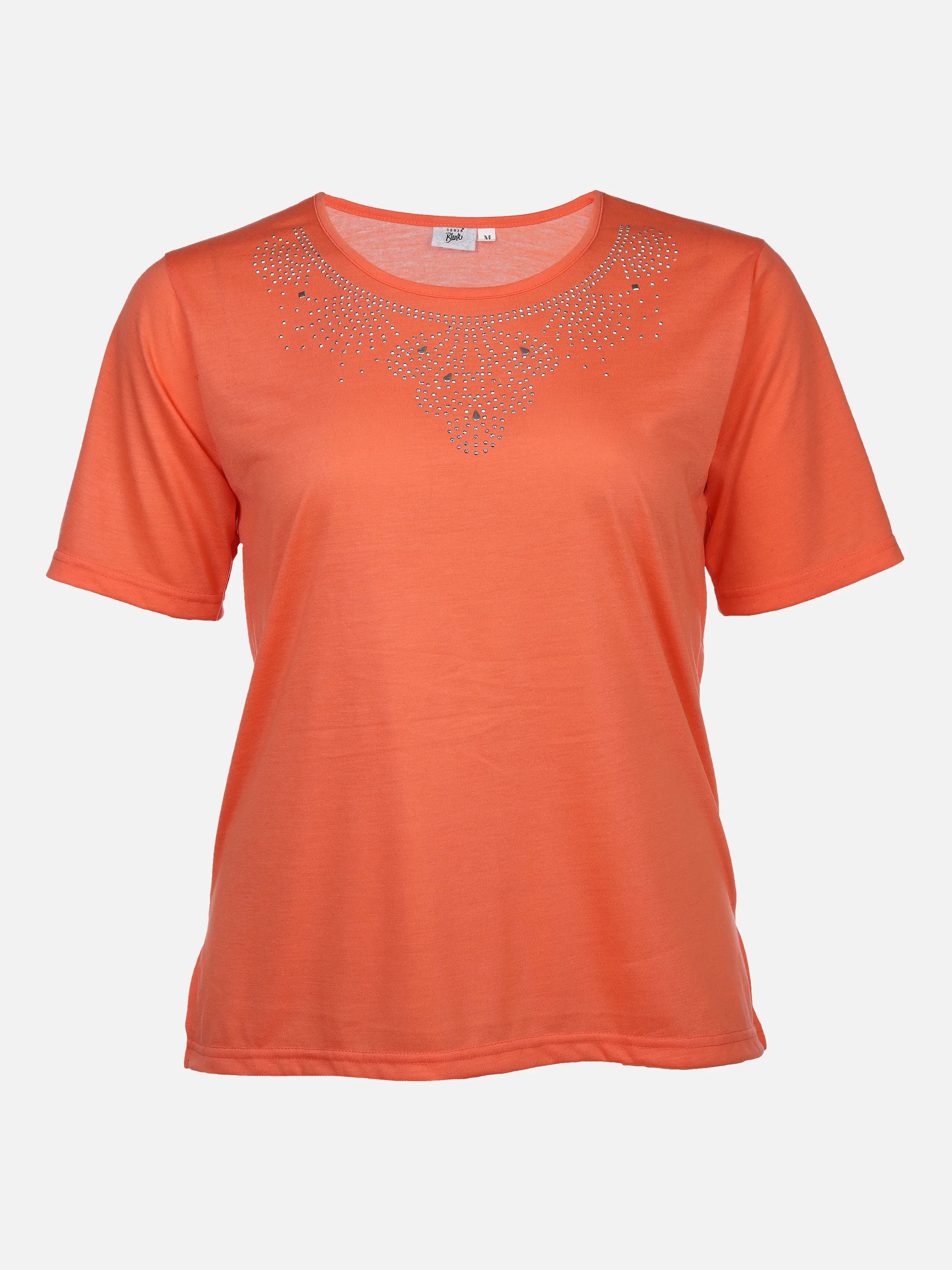 Sonja Blank Da-gr.Gr.T-Shirt m.Strassapplikation Orange 876189 KORALLE 1