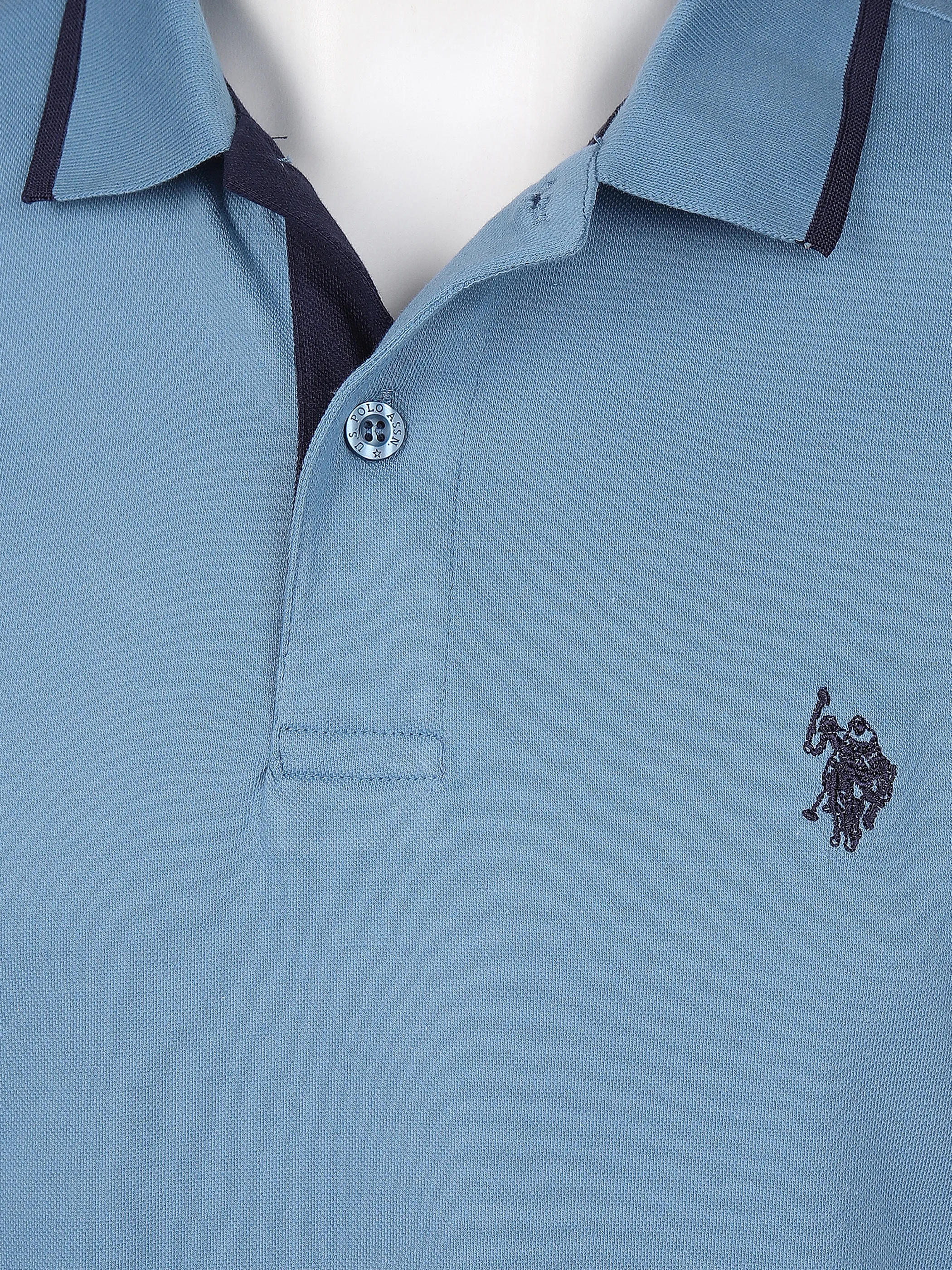 U.S. Polo Assn. He. Poloshirt 1/2 Arm uni Blau 861379 132 BLUE 3