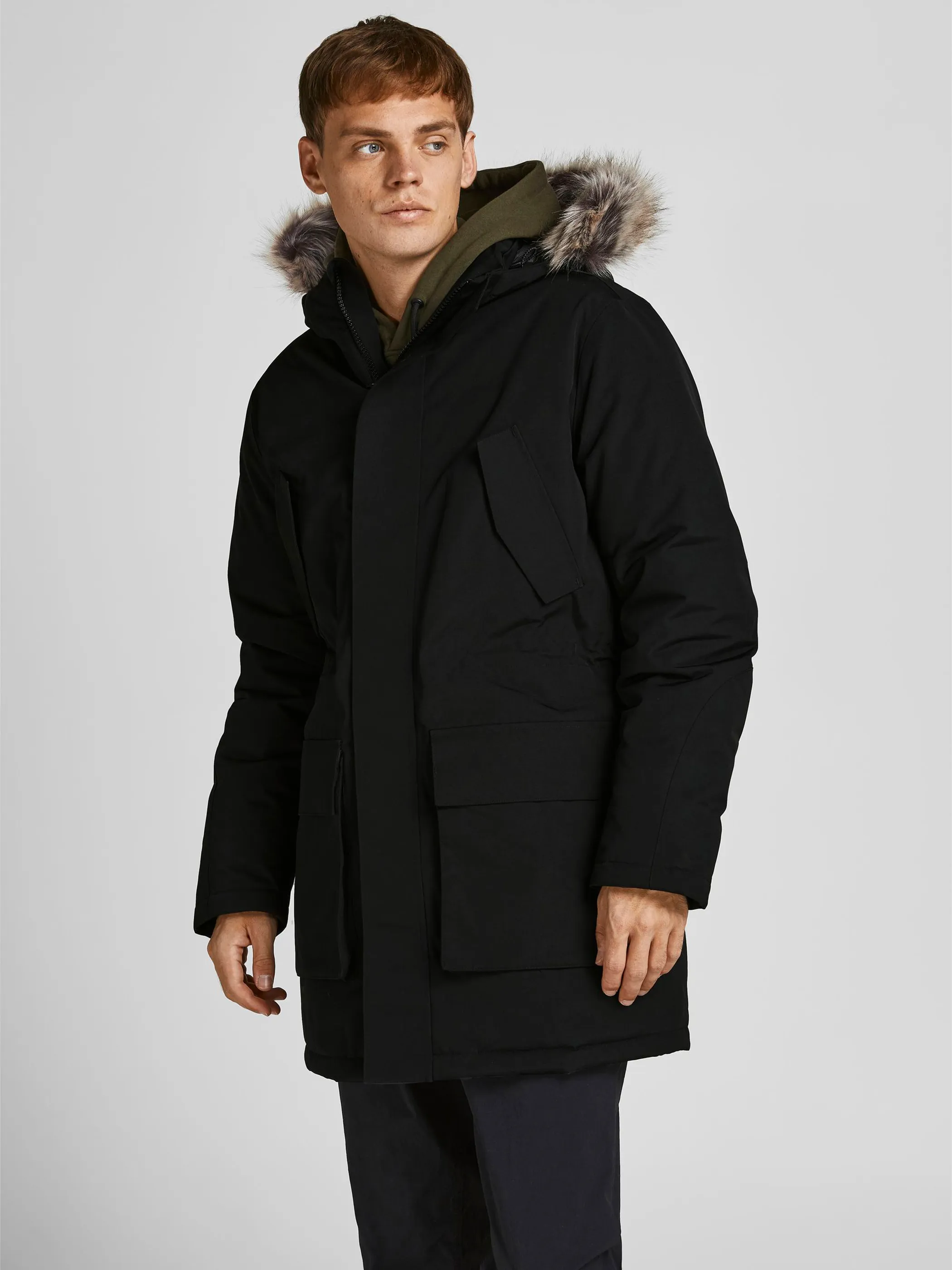 Jack Jones 12190042 JJSUPER PARKA Schwarz 854385 178012 4