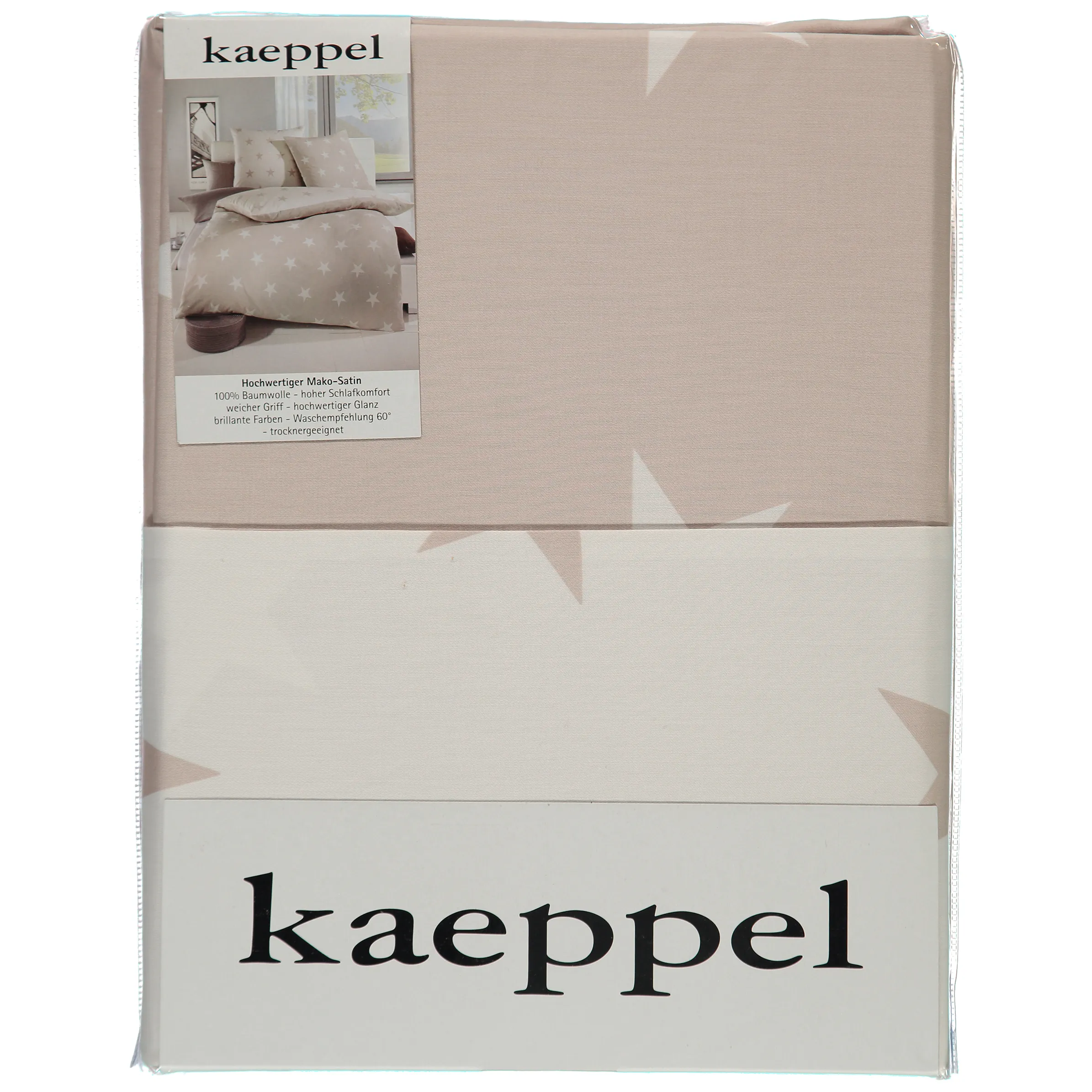 Kaeppel Design Satinbettw. Stars 135x200 Braun 734391 NATUR 2