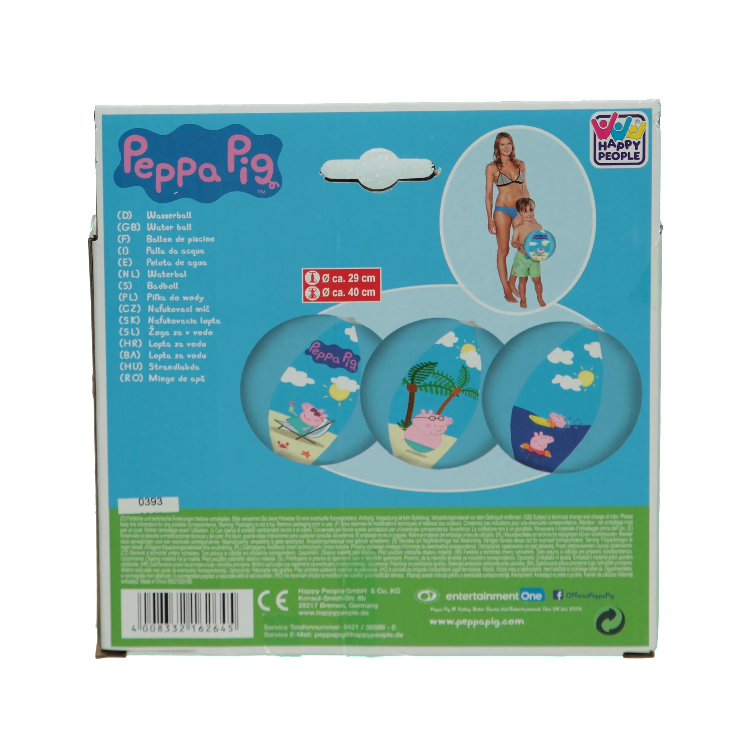 Peppa Pig Wasserball ca. 29cm Blau 811431 BLAU 2