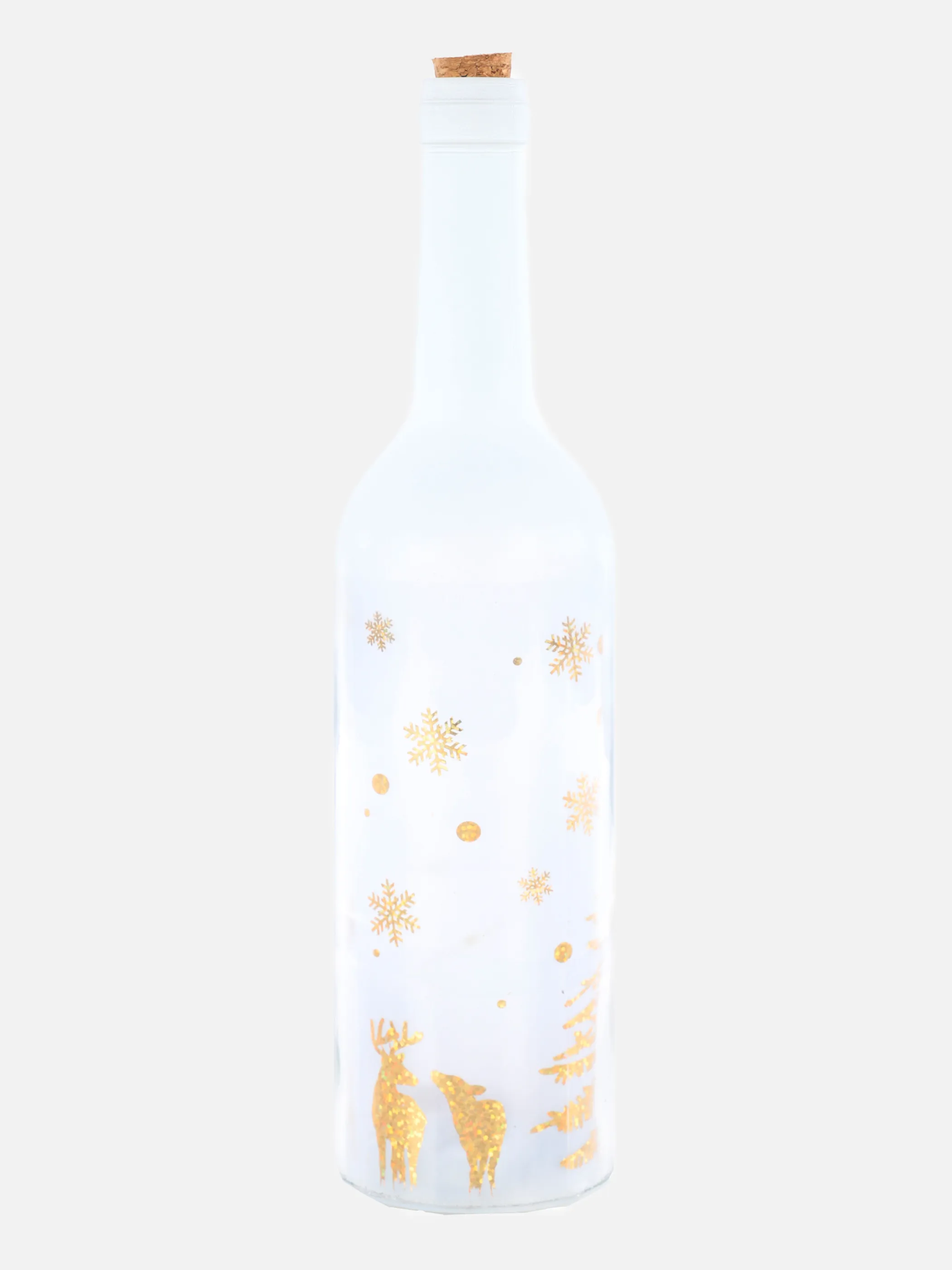 Weihnachten LED Flasche Rentier ca 29cm wa Weiß 867273 SONSTIGES 1