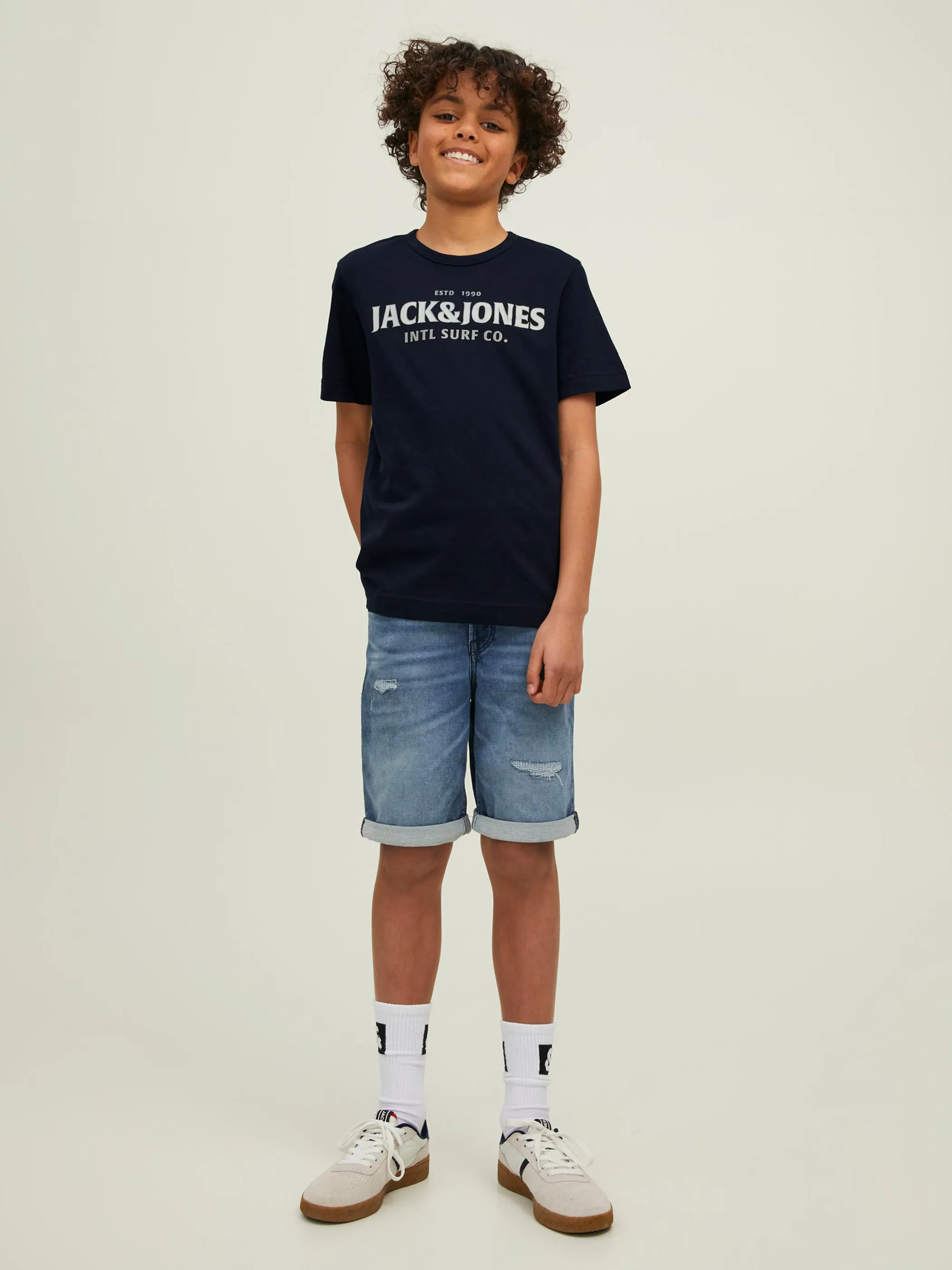 Jack&Jones Junior 12209931 JORBREEZY BRANDING TE Blau 863520 175876 4