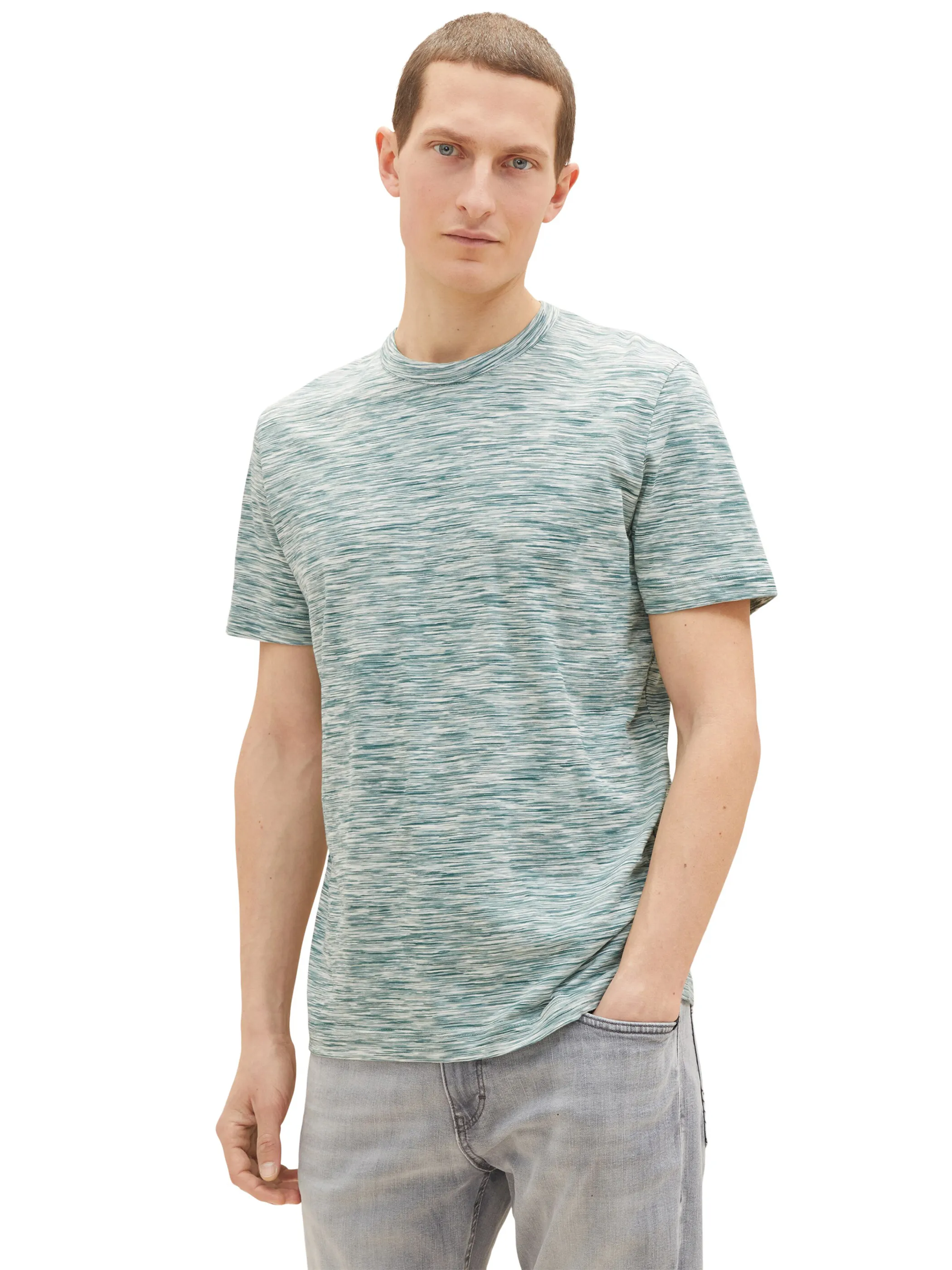 Tom Tailor 1035625 spacedye crewneck t-sh Blau 874966 31463 3