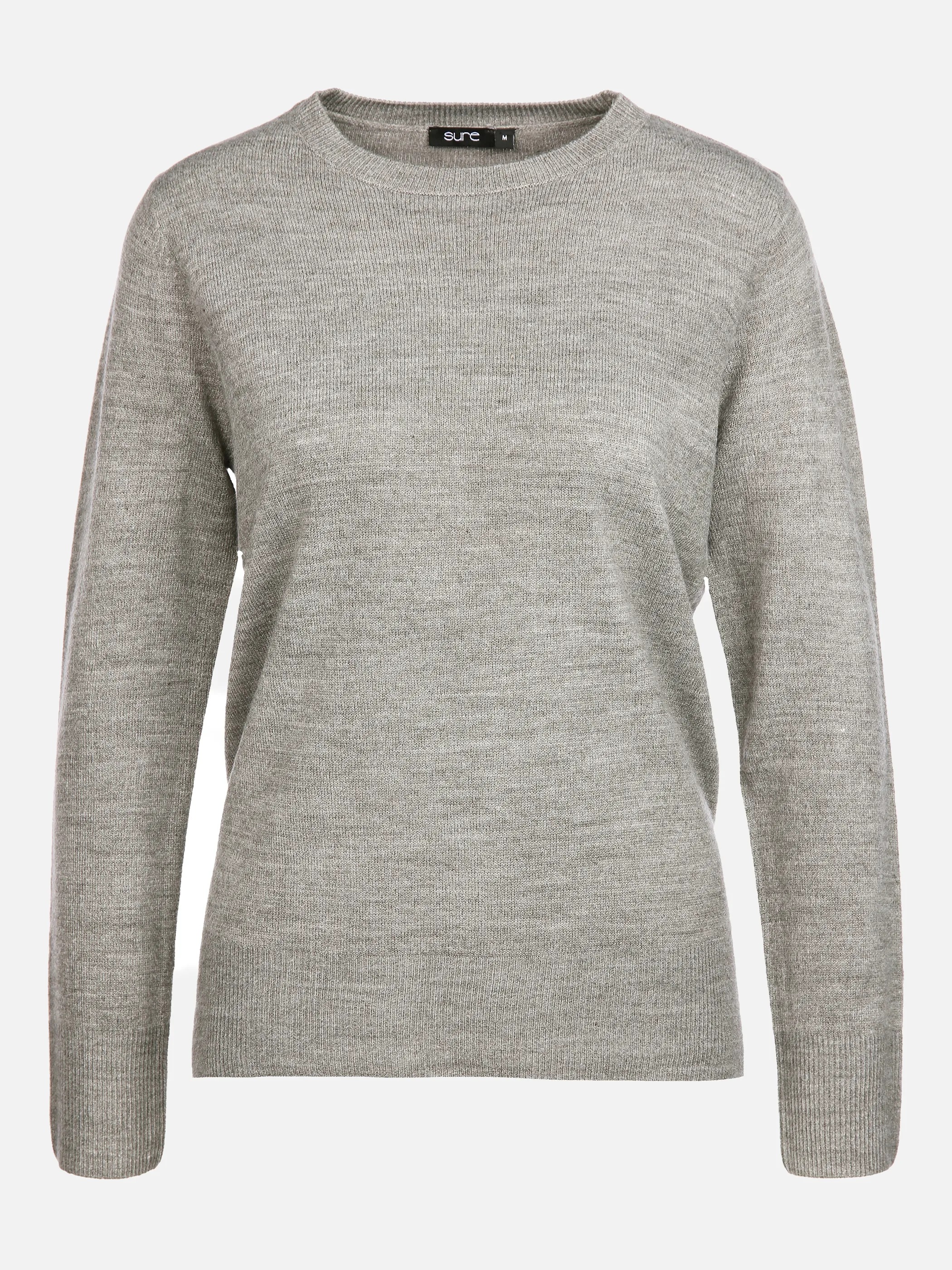 Sure Da-Rundhals-Pullover wie Cashm Grau 856106 STEIN MEL 1 Sure Da-Rundhals-Pullover wie Cashm Grau 856106 STEIN MEL 1
