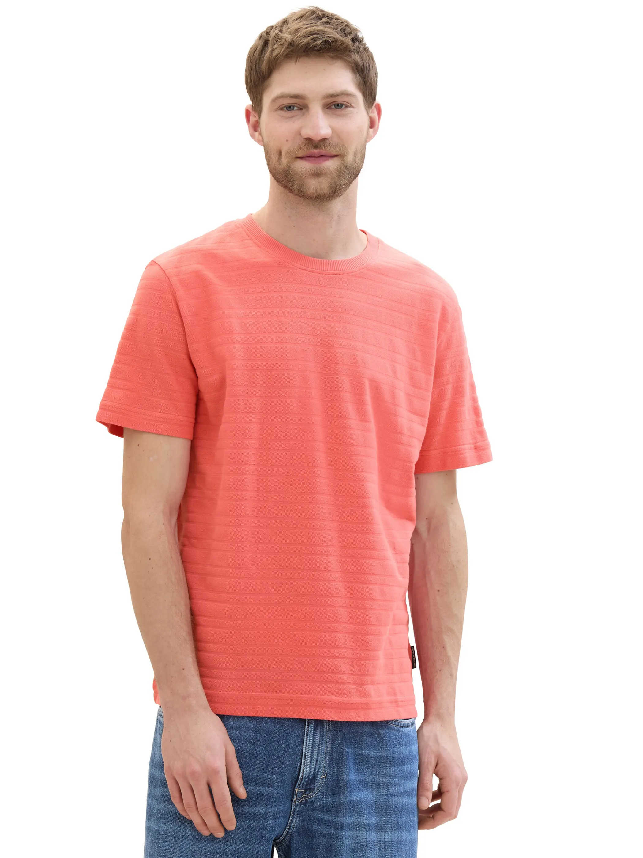 Tom Tailor 1042131 structured t-shirt Pink 895628 26202 5