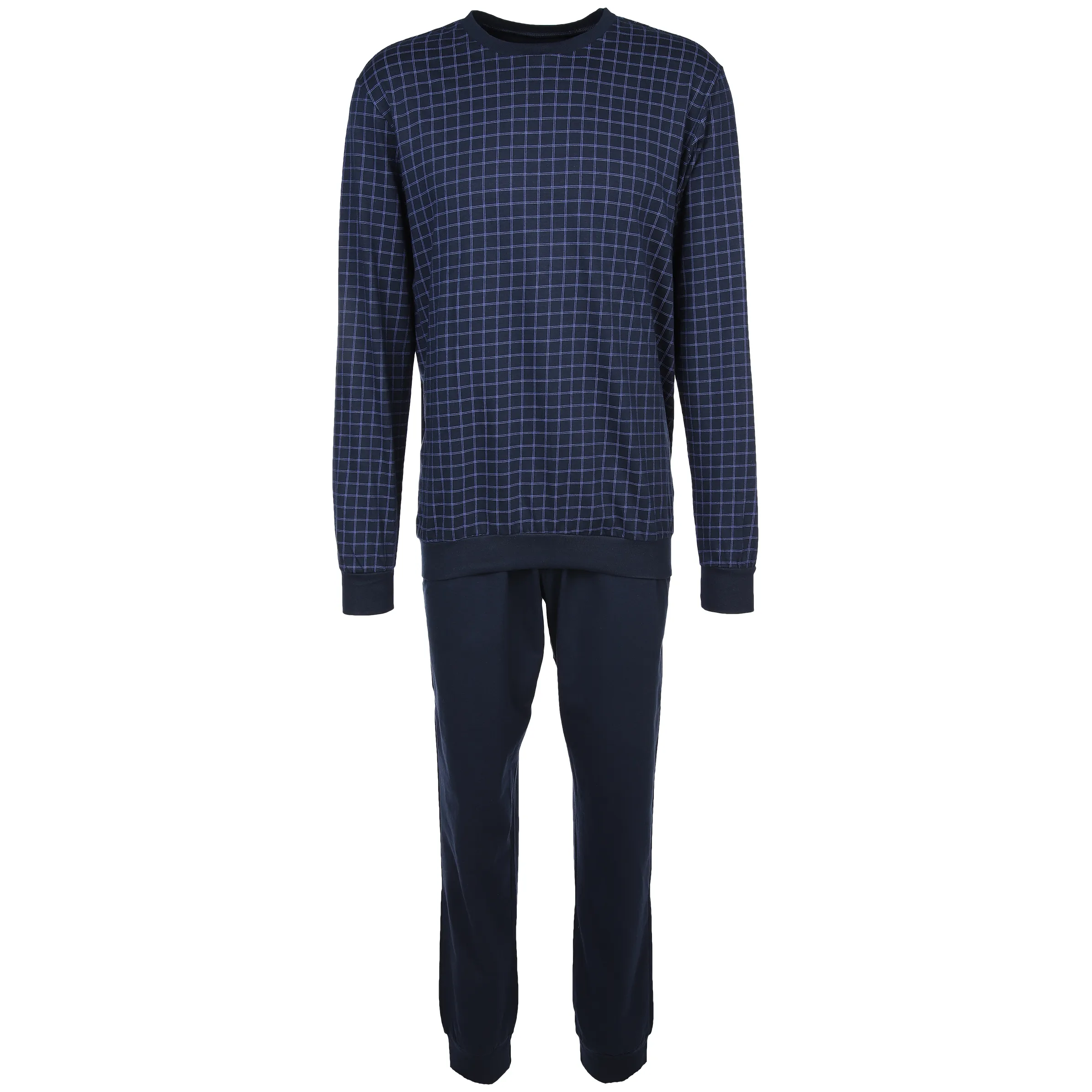 Uncover by Schiesser Herenpyjamaset, shirt en broek, lang met manchetten, nachtkleding, nachtblauw, Large (52 Uncover by Schiesser Herenpyjamaset, shirt en broek, lang met manchetten, nachtkleding, nachtblauw, Large (52