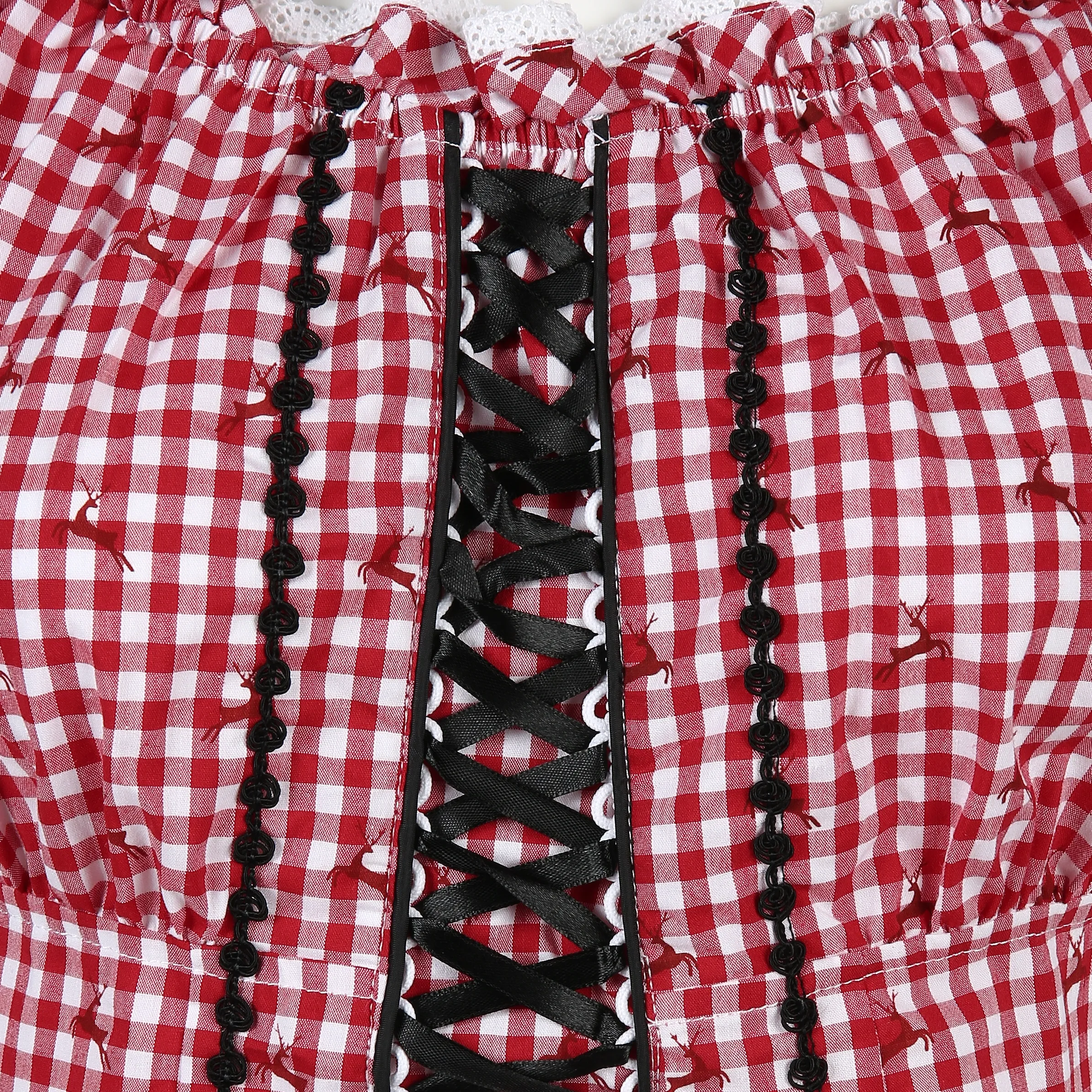 Brandl Tracht Da-Trachtenbluse kariert Rot 795019 ROT/WEIß 3