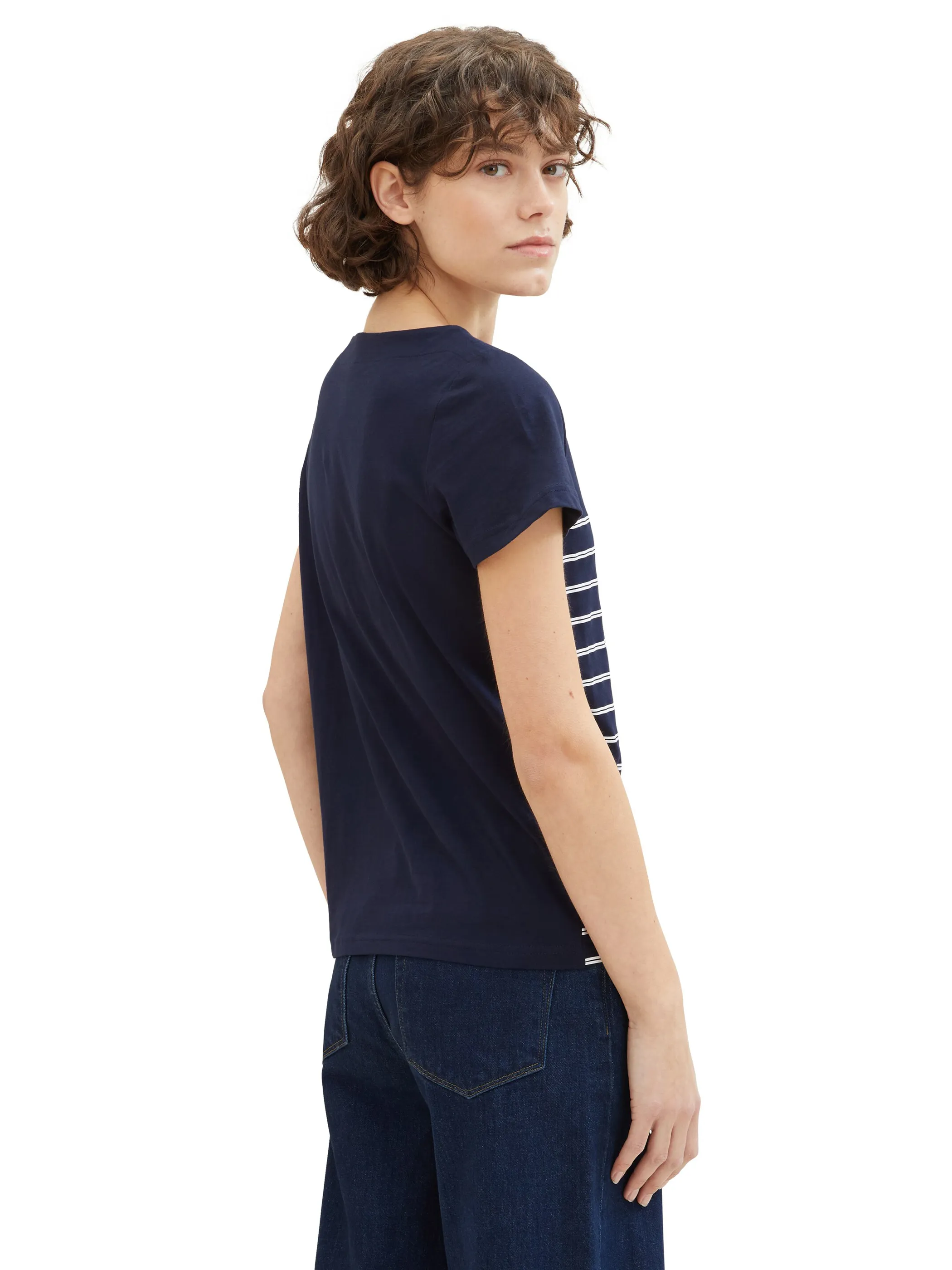 Tom Tailor 1041289 T-shirt boat neck stripe Blau 890606 10668 2