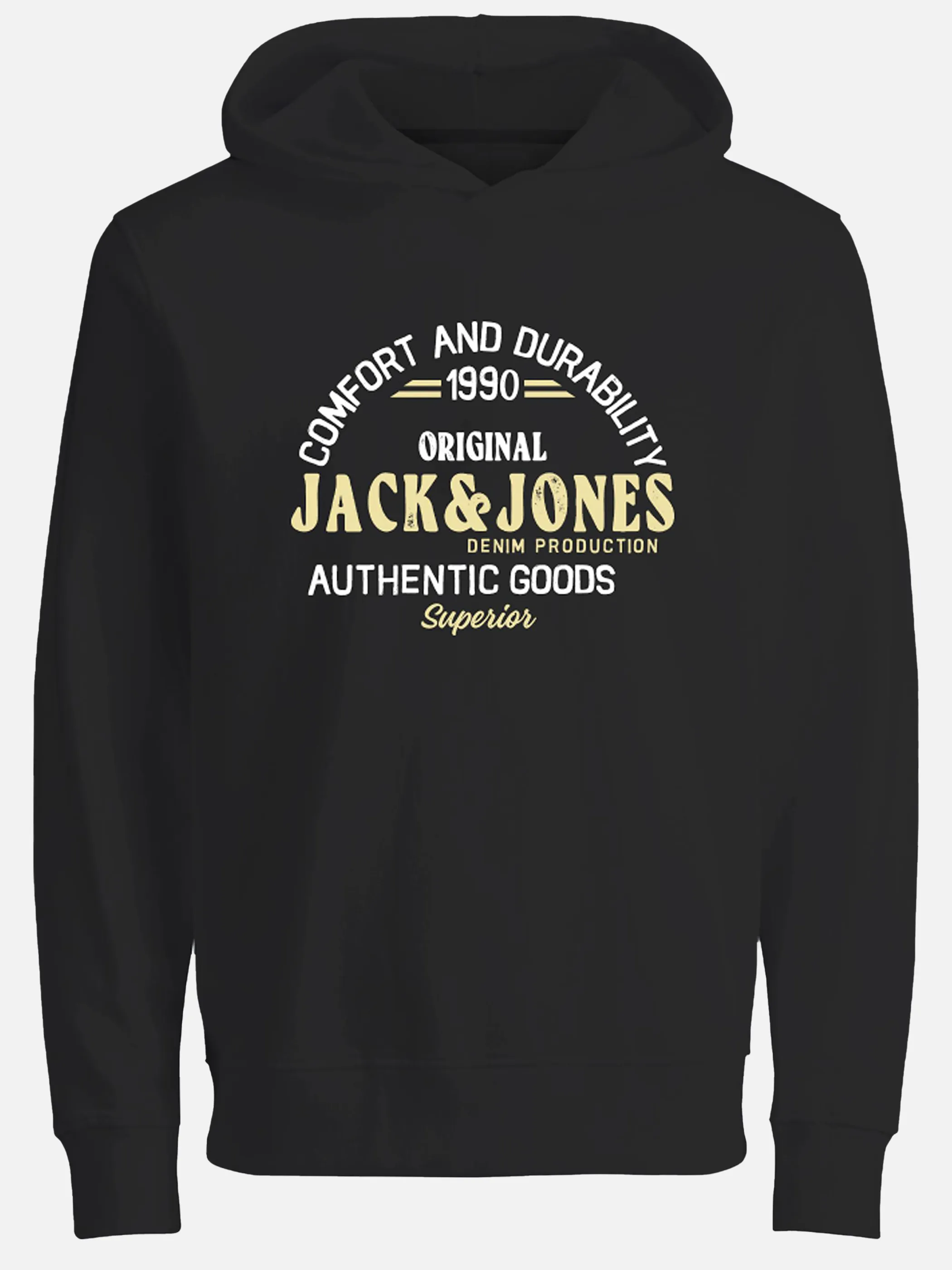 Jack&Jones Junior 12255257 JJMINDS SWEAT HOOD JN Schwarz 889779 178012 1
