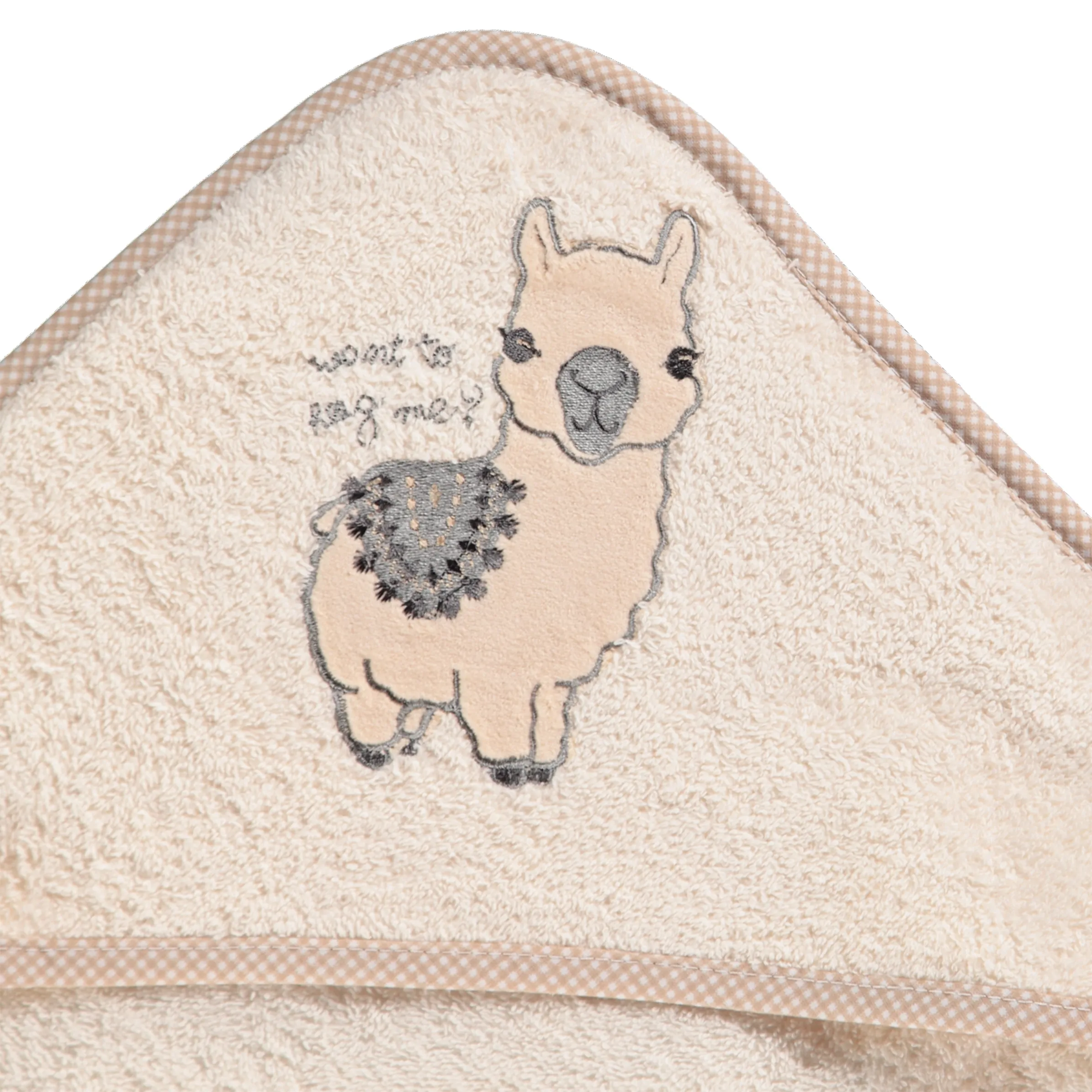 Bubble Gum Baby towel with hood Weiß 799811 LAMA 3