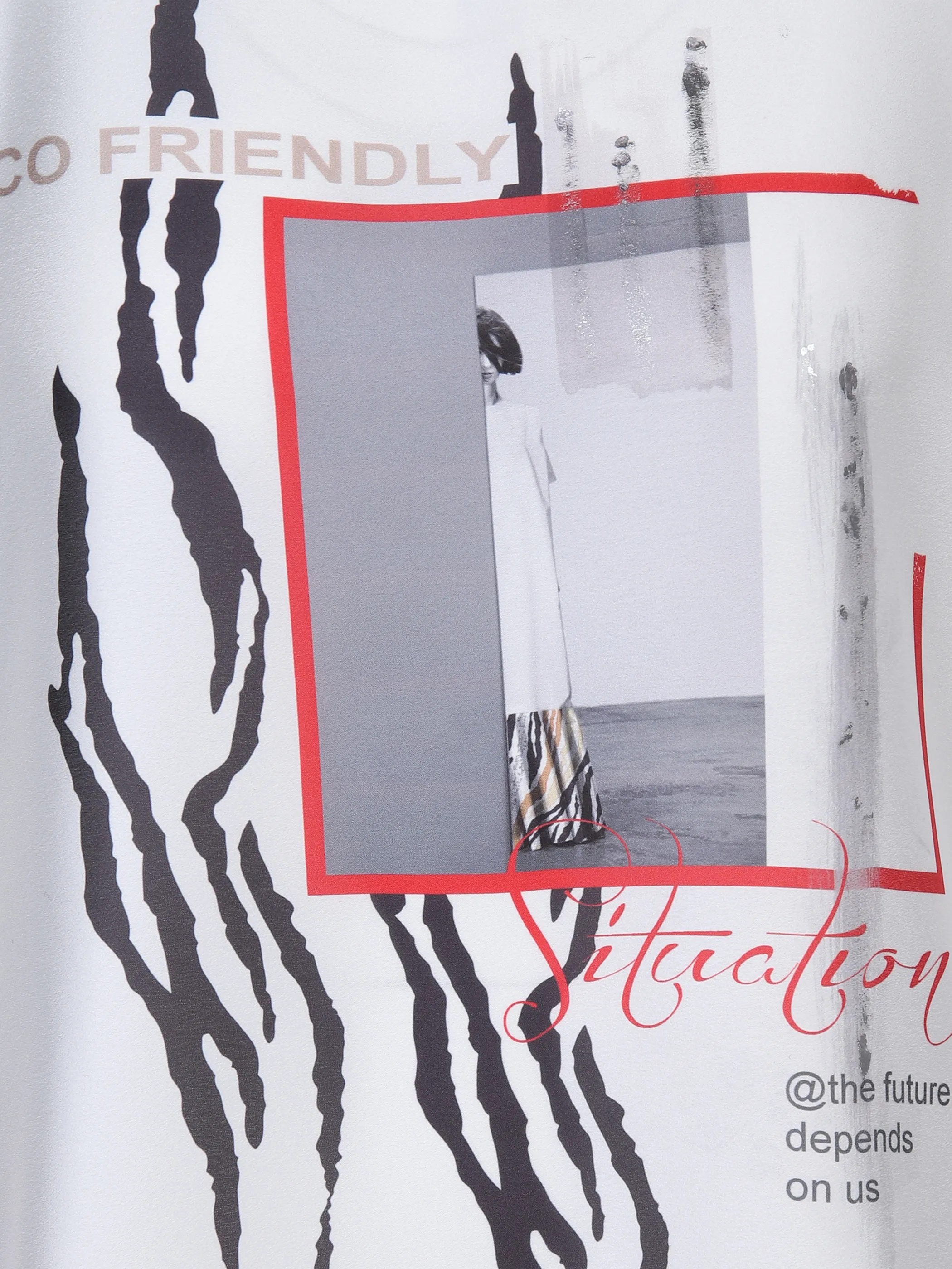 Lisa Tossa Da-T-Shirt mit Folienprint Weiß 878260 OFFWHITE 3 Lisa Tossa Da-T-Shirt mit Folienprint Weiß 878260 OFFWHITE 3
