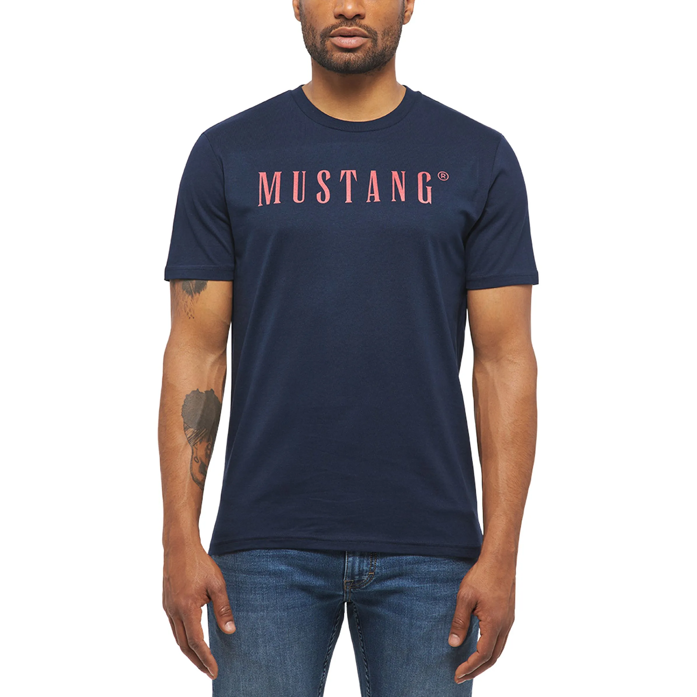 Mustang 1013221 STYLE ALEX C LOGO TEE Blau 874824 4085 4