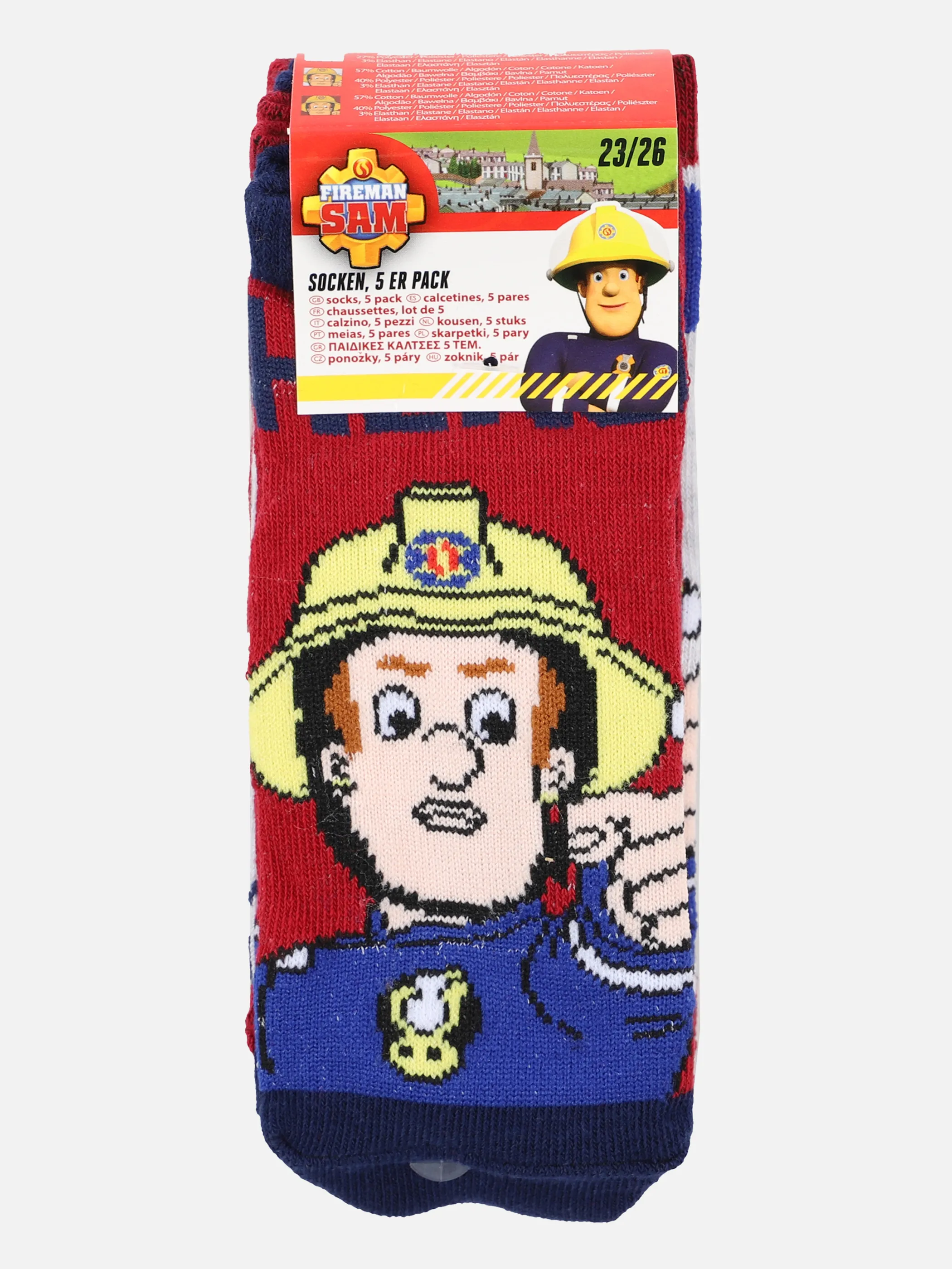 Feuerwehrmann Sam Kn. Socken 5er Sam Bunt 881219 BUNT 3