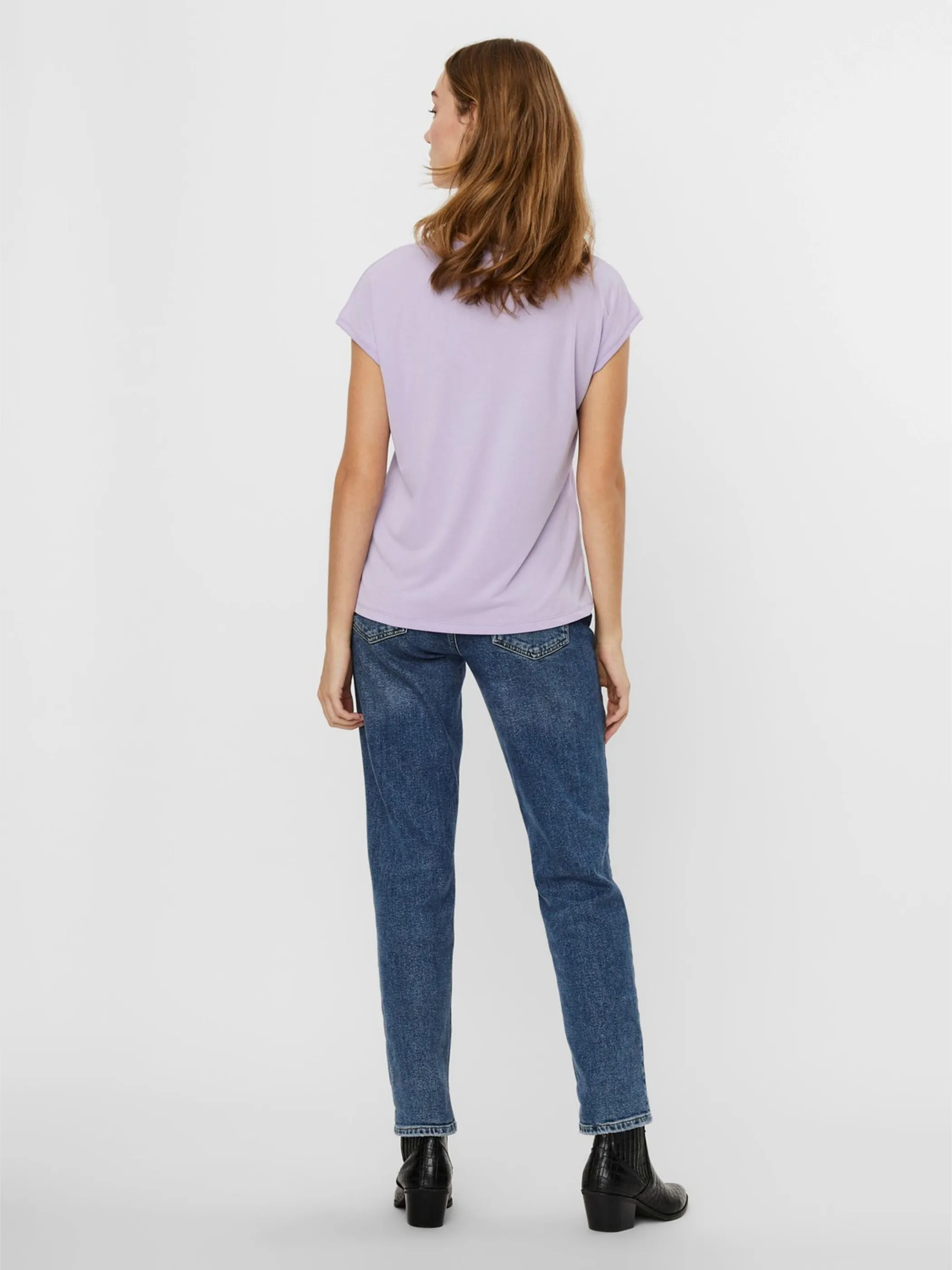 Vero Moda 10247666 VMFILLI SS V-NECK TEE Lila 852231 215451 3