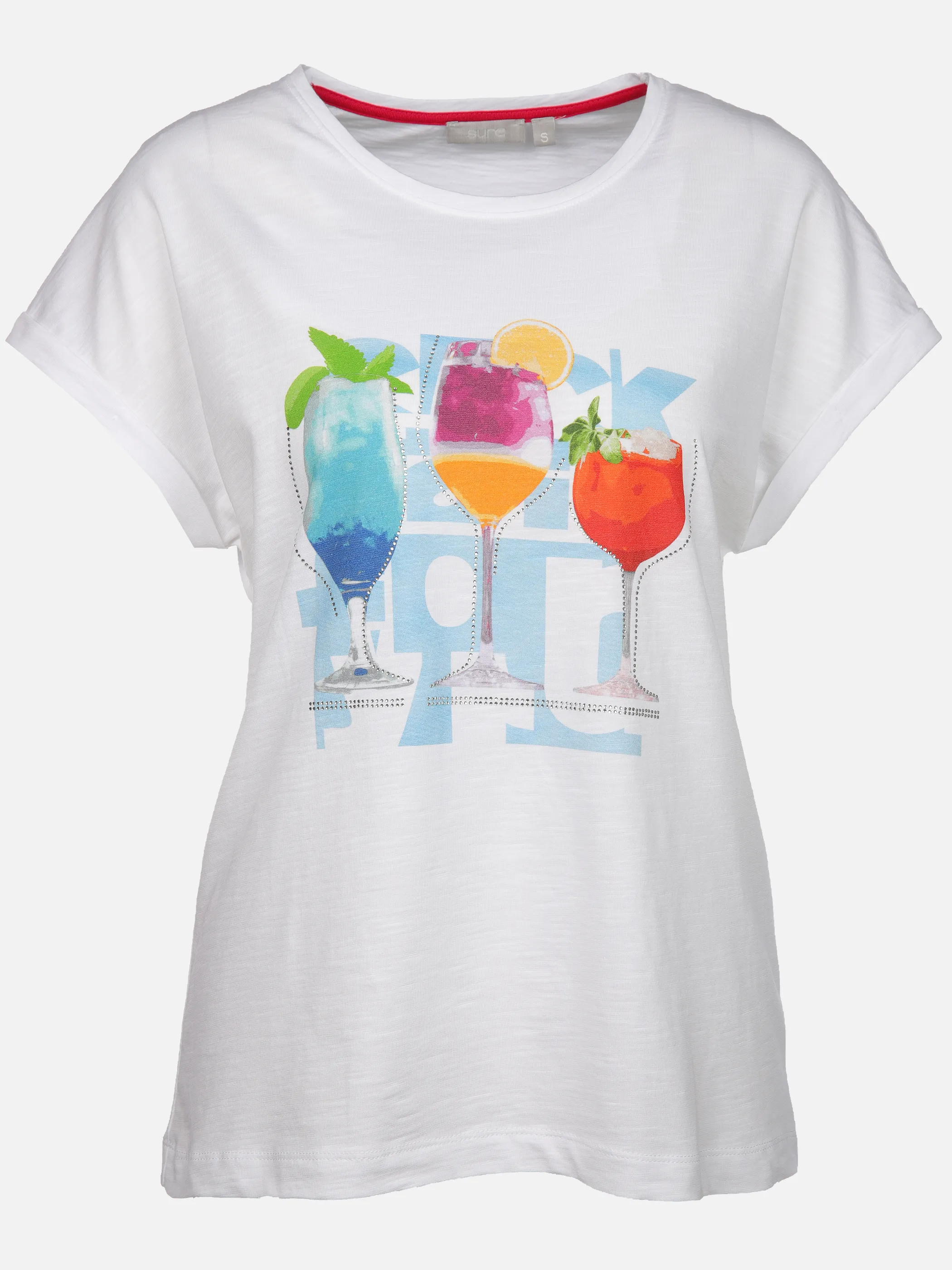 Sure Da-T-Shirt m. Frontprint Weiß 915308 GLÄSER 1