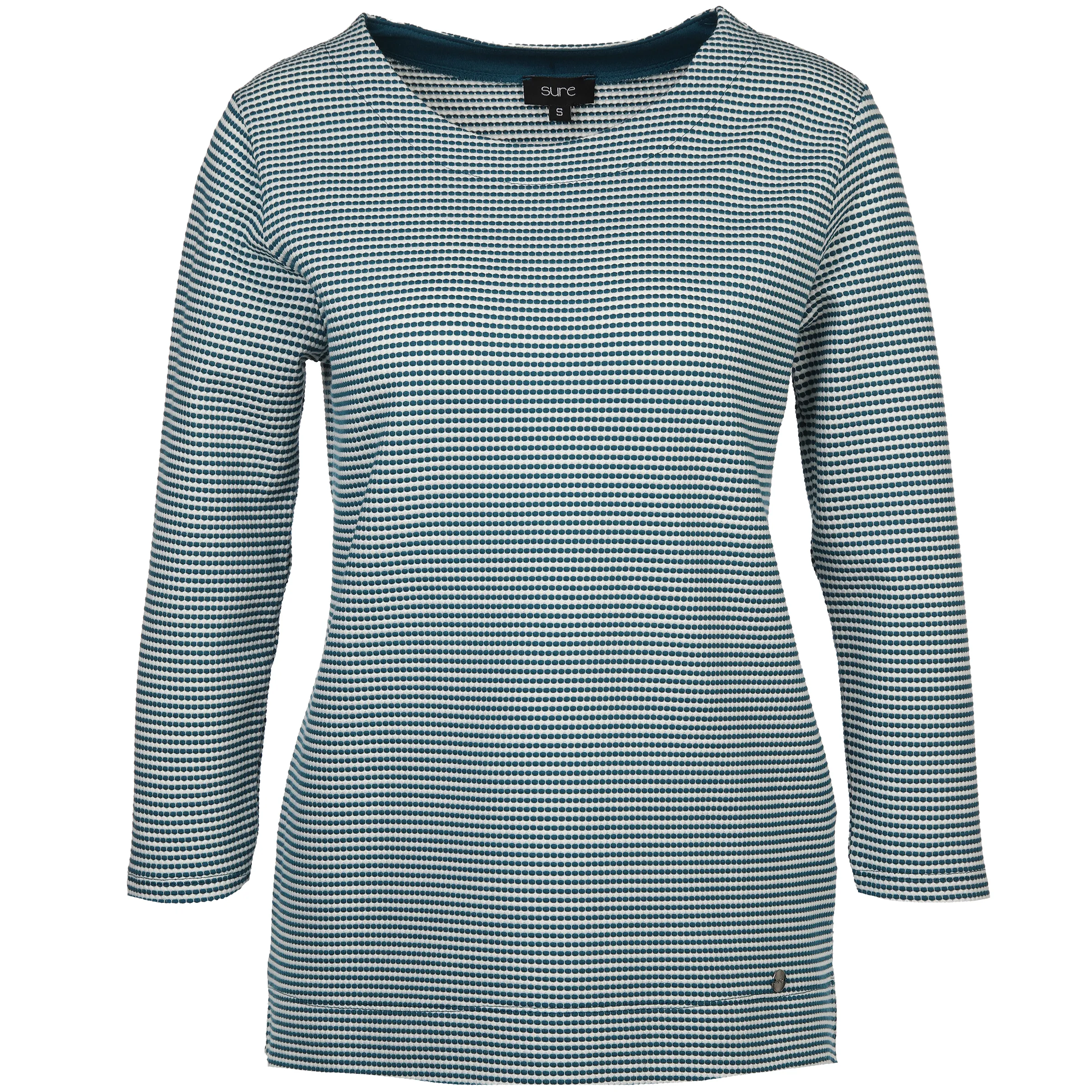Sure Da-Jaquard Shirt m. 3/4 Arm Marine 880489 DK INK/OFF 1 Sure Da-Jaquard Shirt m. 3/4 Arm Marine 880489 DK INK/OFF 1