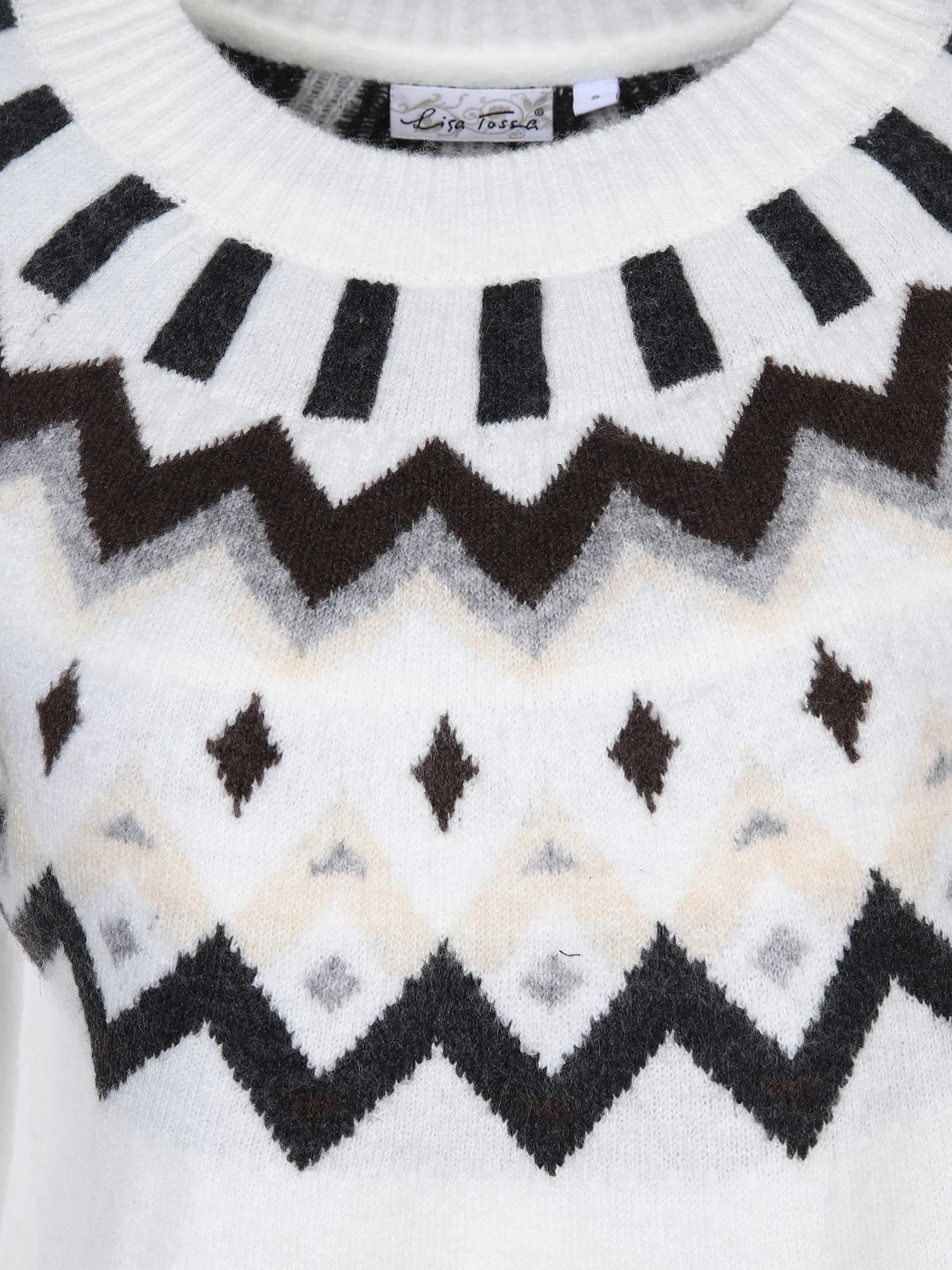 Lisa Tossa Da-Pullover m. Norwegerstrick Weiß 867700 OFFWH/MULT 3 Lisa Tossa Da-Pullover m. Norwegerstrick Weiß 867700 OFFWH/MULT 3