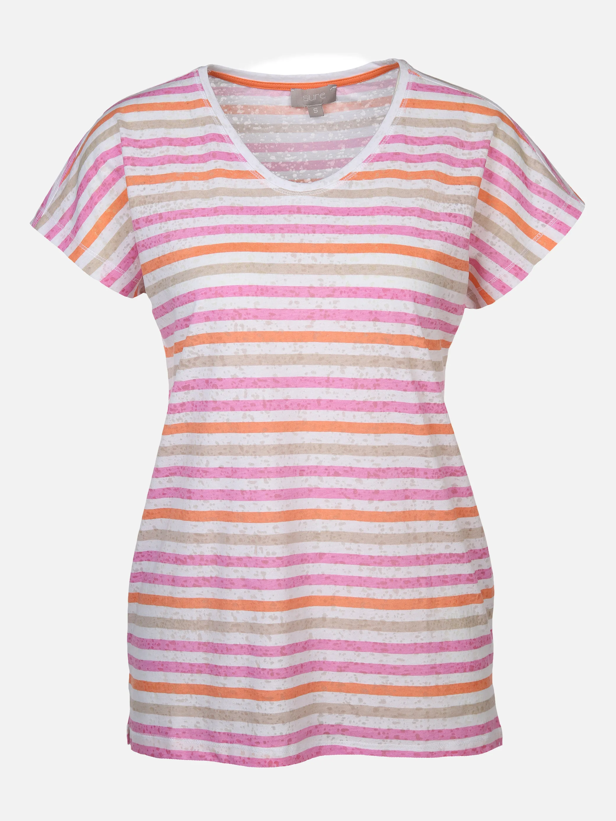 Sure Da-T-Shirt m.Kontraststreifen Pink 873510 FLAMINGO 1 Sure Da-T-Shirt m.Kontraststreifen Pink 873510 FLAMINGO 1